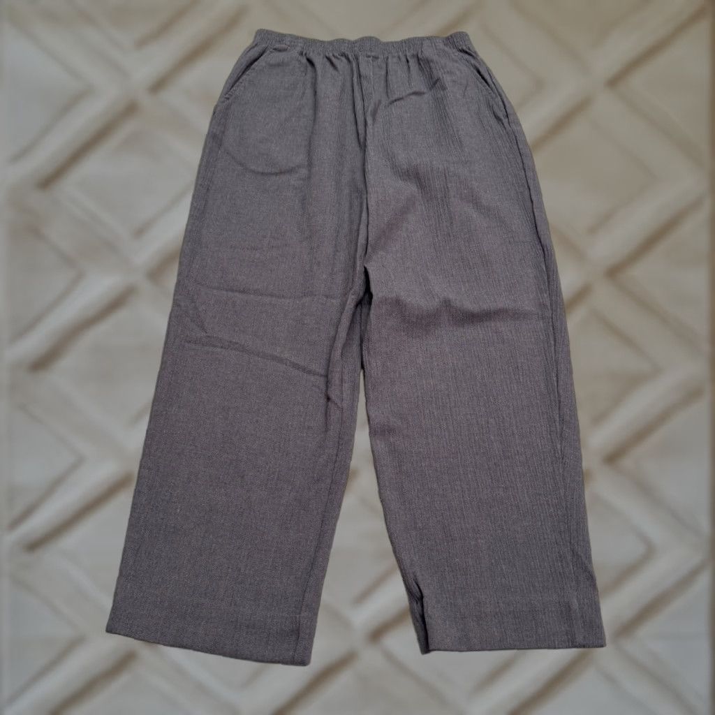 Blair Blair Pull On Pants Women s 4 Petite Wide Leg Cropped Dark Gray Elastic Waist Size 36" / US 14 / IT 50 - 1 Thumbnail