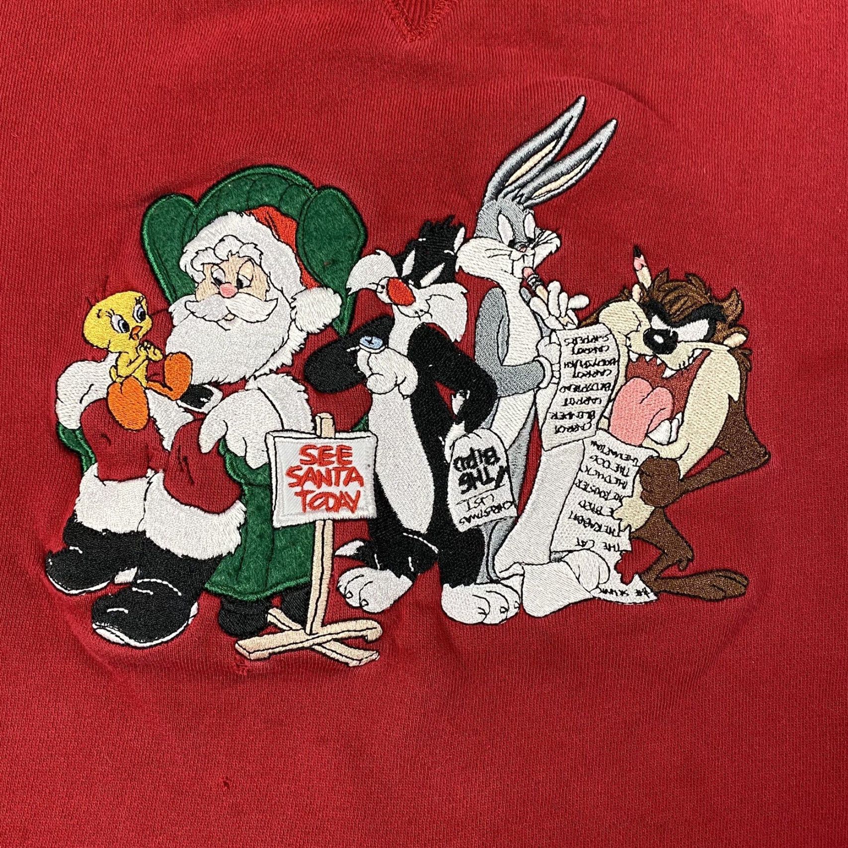 Vintage VINTAGE 1999 WARNER BROS LOONEY TUNES CREW NECK SWEATSHIRT Red Adult L Size US L / EU 52-54 / 3 - 2 Thumbnail