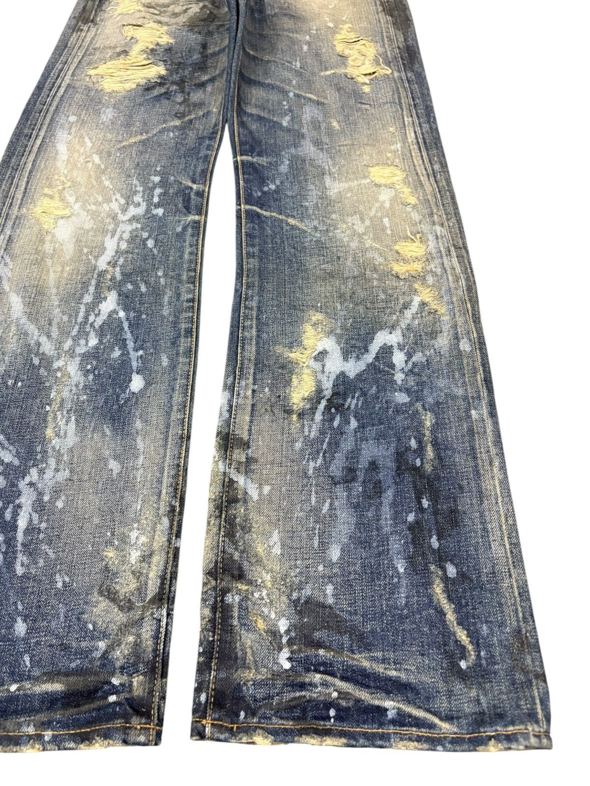 Japanese Brand Vintage Japanese Mud Wash Paint Splatter Distress Loose Jean Size US 30 / EU 46 - 7 Thumbnail