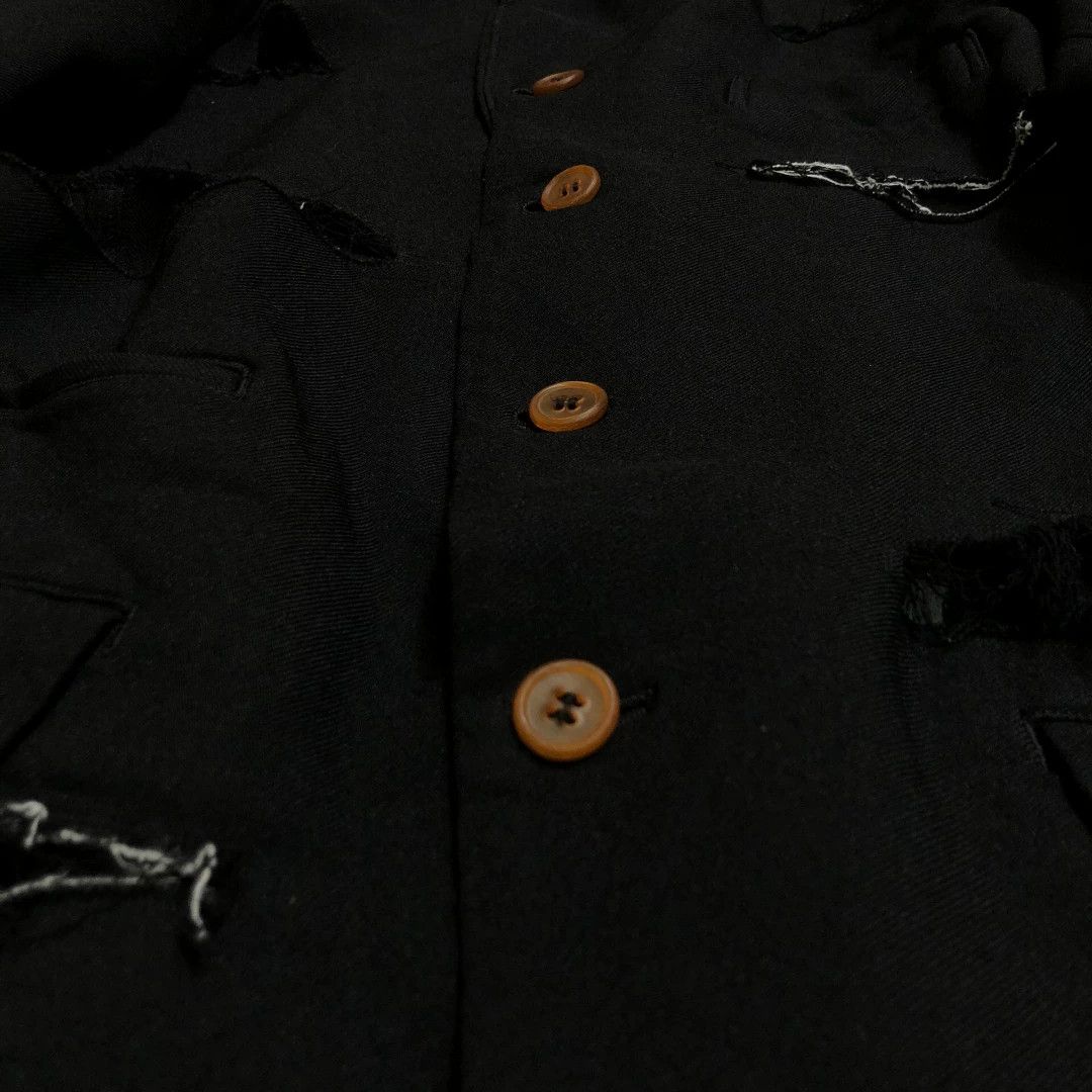 Comme des Garcons CDG SS19 Crazy Suits Slash Cut-Out Polyester Jacket Black XS Size US XS / EU 42 / 0 - 6 Thumbnail