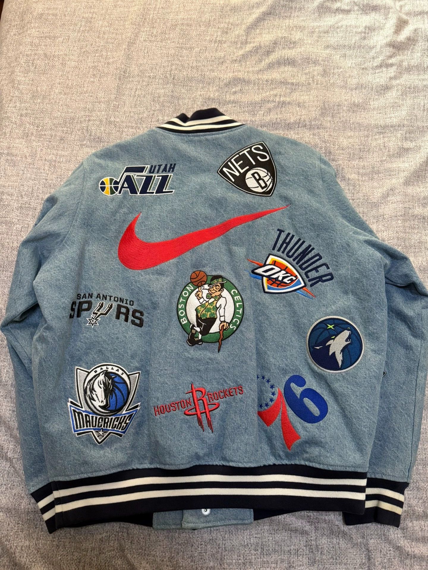 Supreme Supreme NBA Denim Blue Bomber Jacket M Size US M / EU 48-50 / 2 - 2 Thumbnail