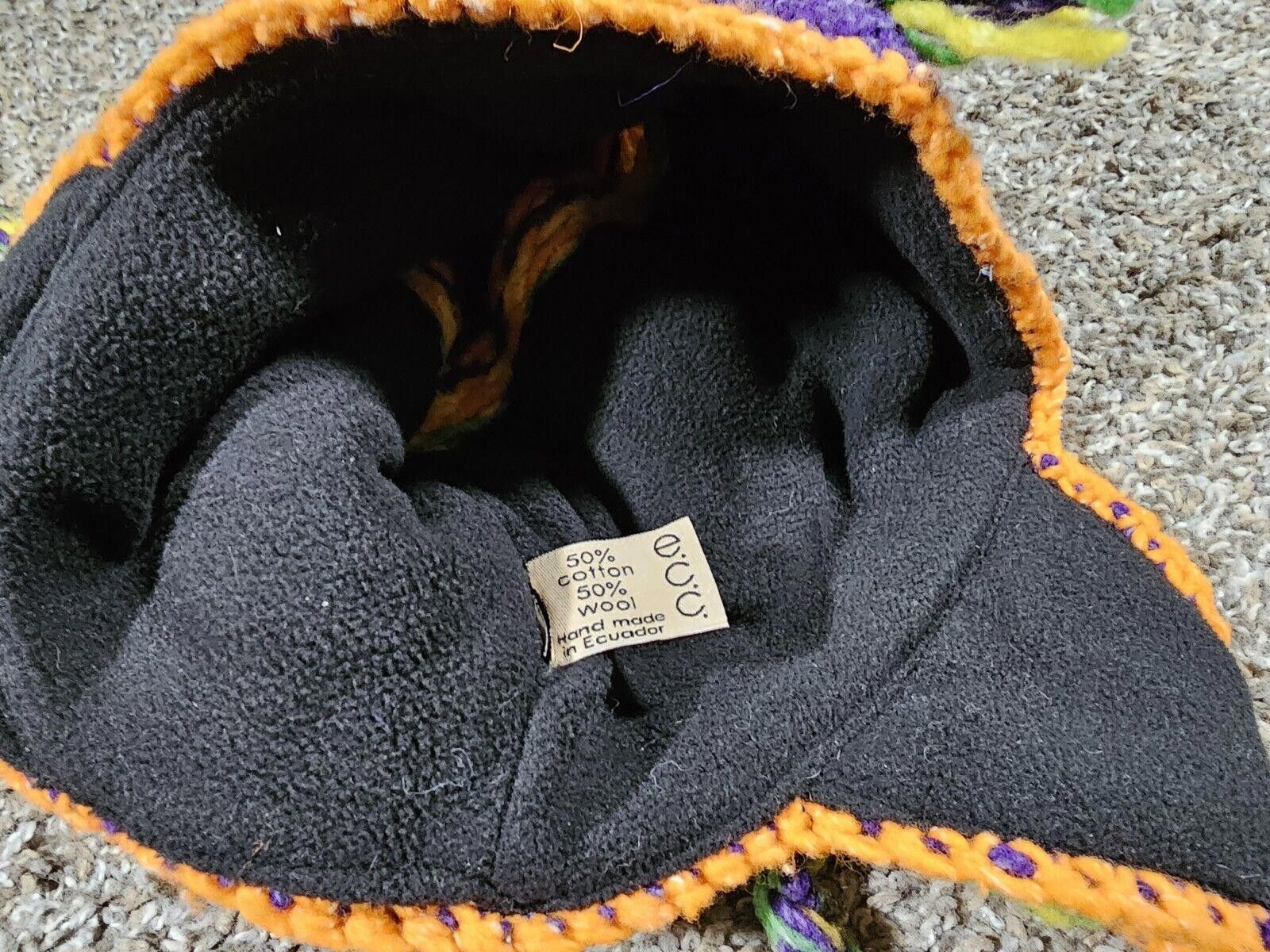 Designer E.c.c. Handmade Mohawk Winter Hat Ear Flaps Made in Ecuador Size ONE SIZE - 3 Thumbnail