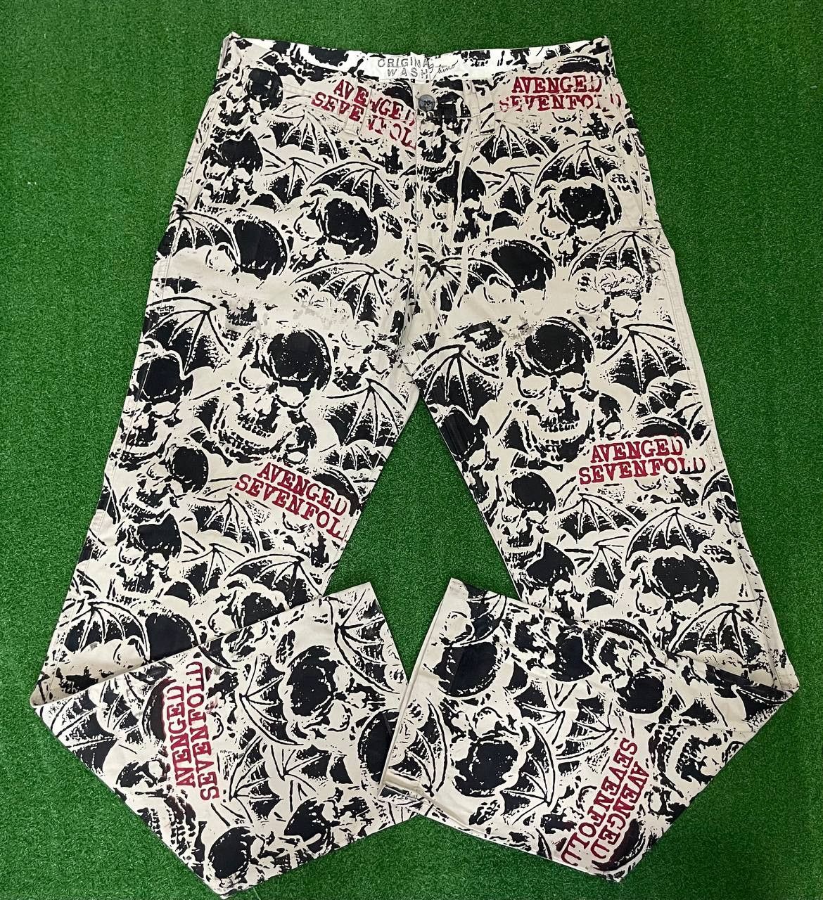 Handmade × Vintage Avenged Sevenfold Band Custom Print Handmade Limited Vintage Size US 31 - 3 Thumbnail