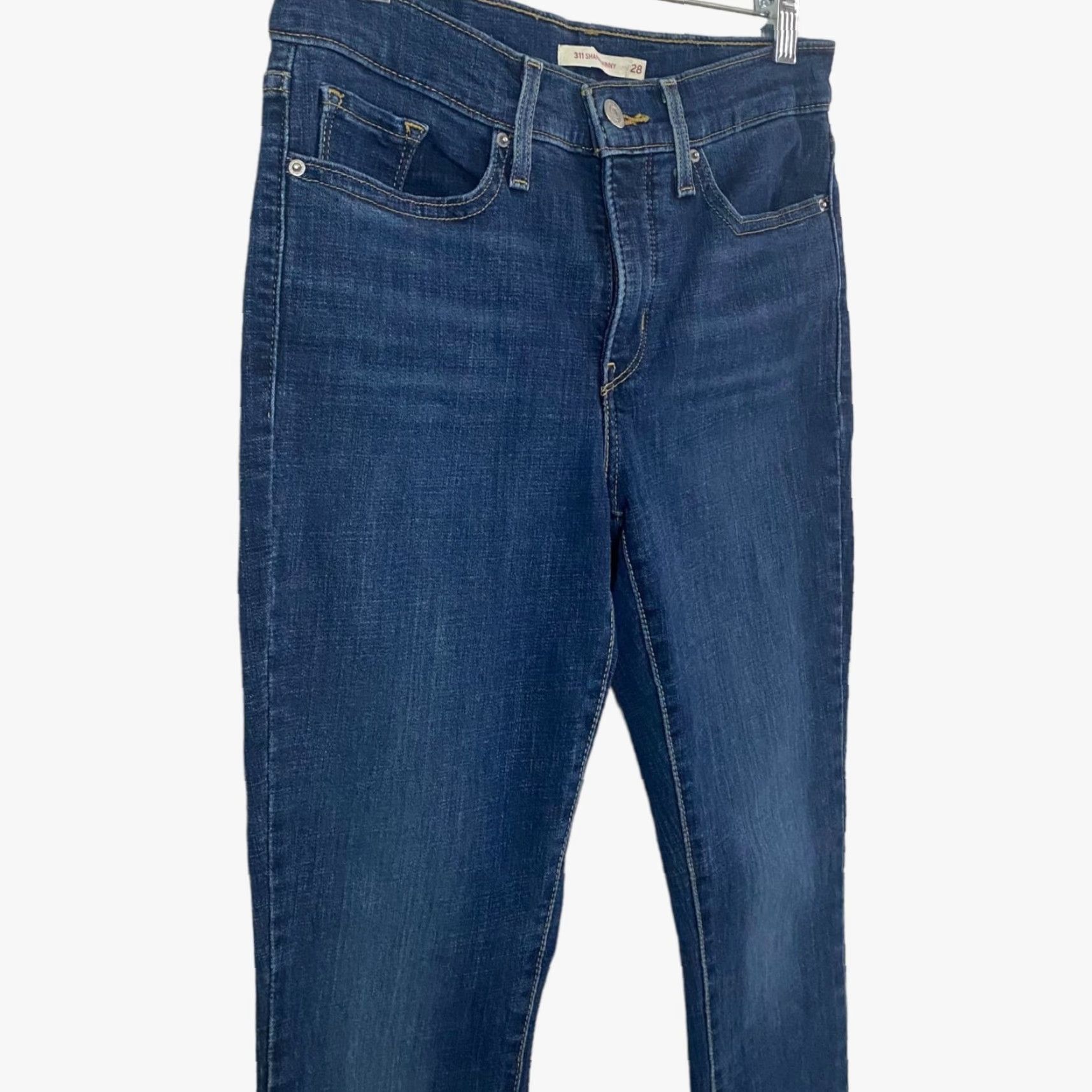 Levi's Levi's 311 Shaping Skinny Jeans Womens 28 Blue Dark Wash Mid-Rise Stretch Denim Size 28" / US 6 / IT 42 - 4 Thumbnail