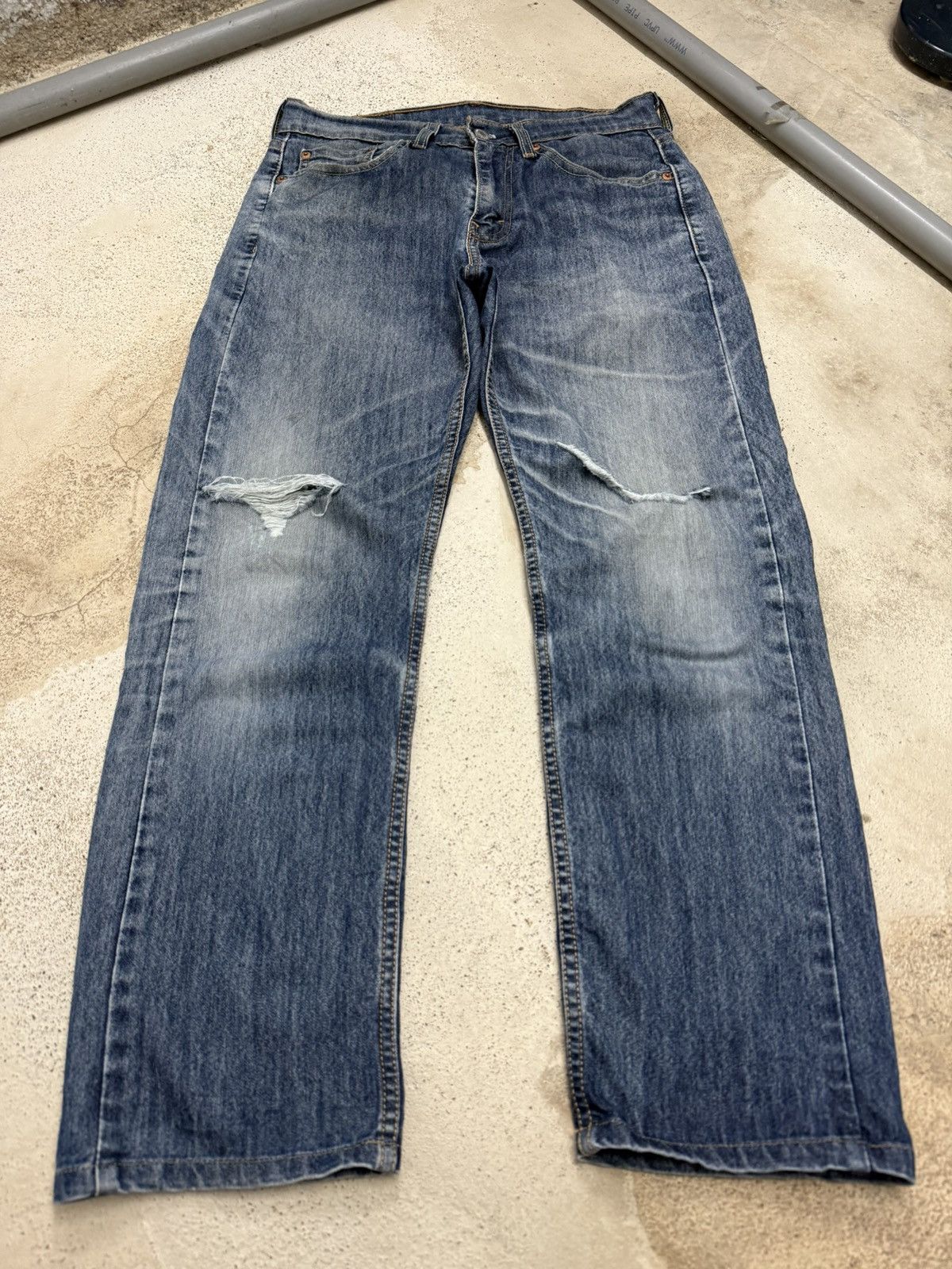 Levi's Levis 505 Worn Distressed Jeans Denim Pants Size US 29 - 1 Thumbnail