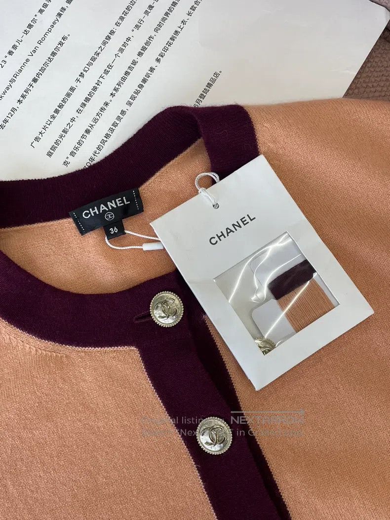 Chanel Chanel Orange cashmere knitted short sleeves Size XS / US 0-2 / IT 36-38 - 2 Thumbnail