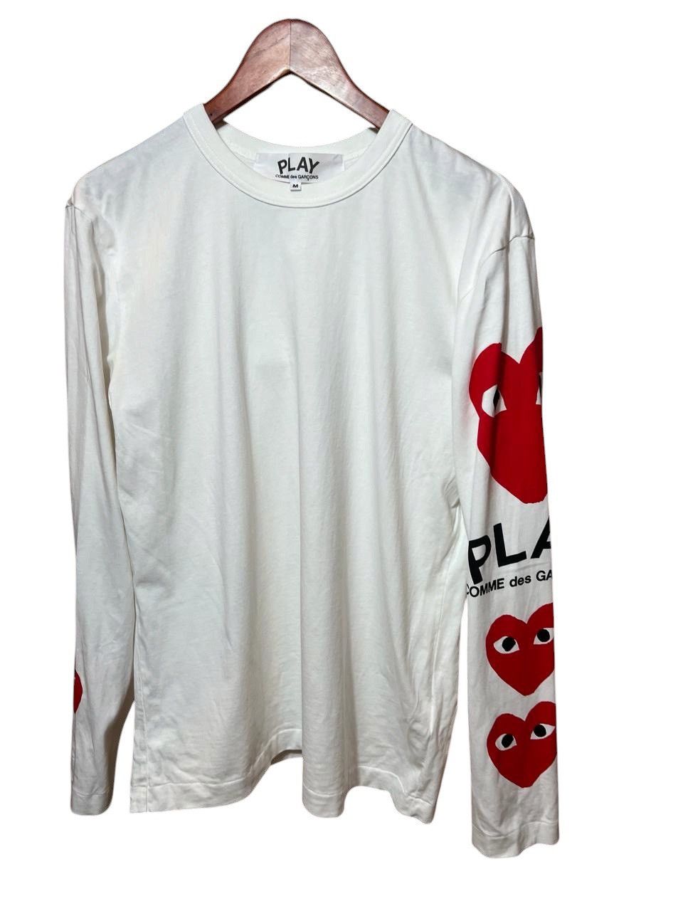 Comme des Garcons PLAY Comme des Garçons Play Multi-Heart Longsleeve White Size US M / EU 48-50 / 2 - 4 Thumbnail