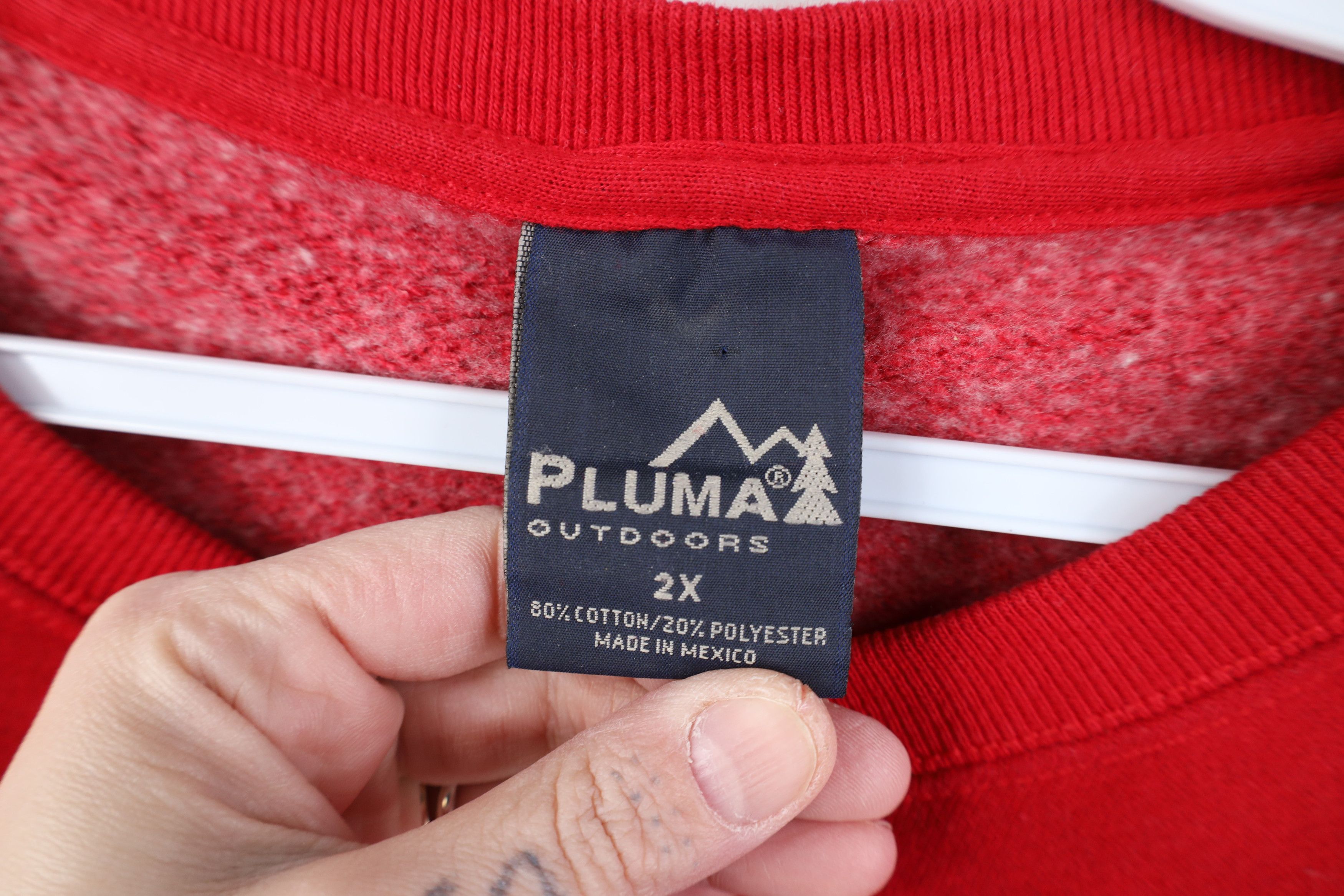 Vintage Vintage 90s Streetwear Blank Heavy Crewneck Sweatshirt Red Size US XXL / EU 58 / 5 - 8 Thumbnail