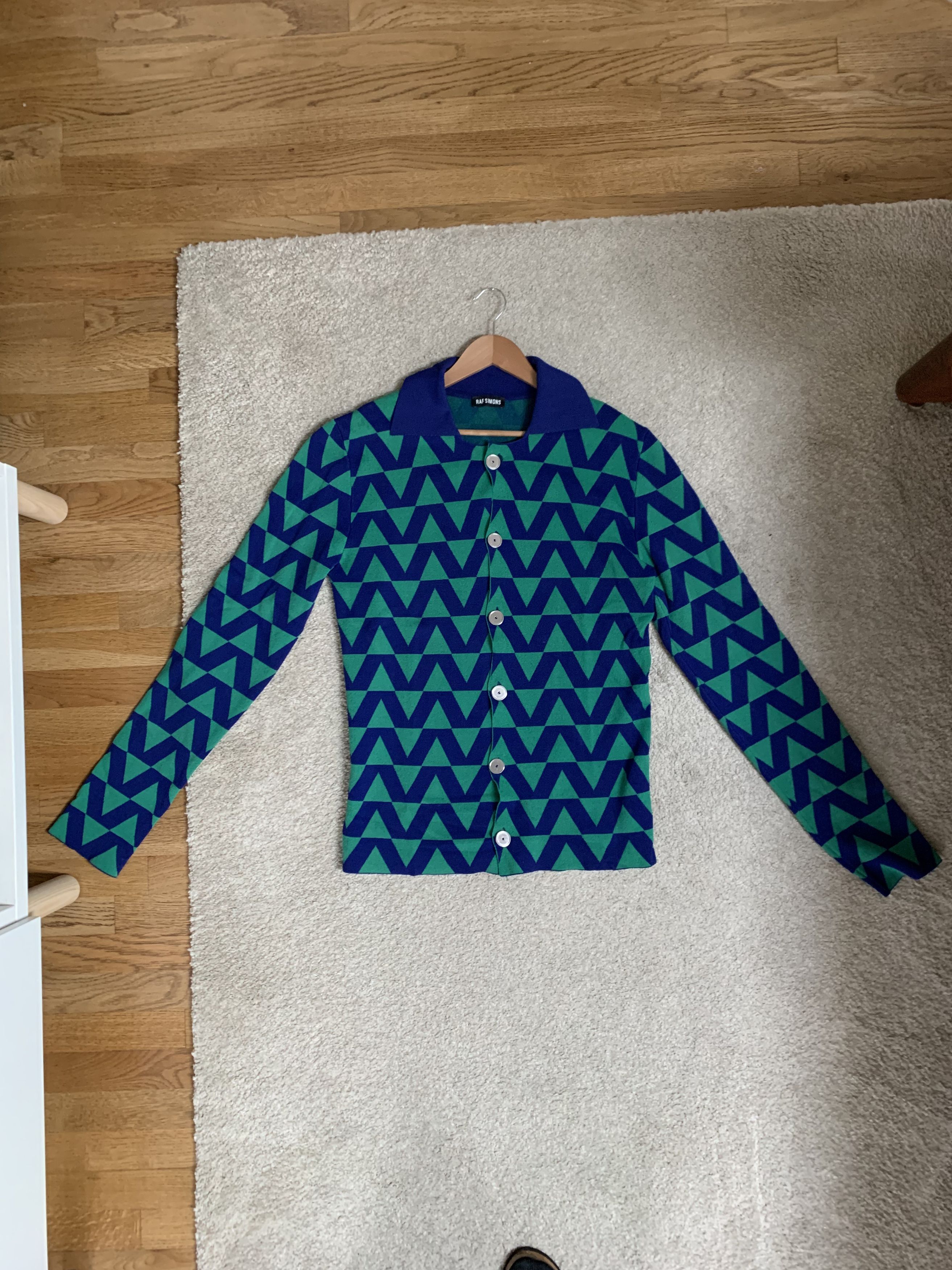 Raf Simons SS14 Green Viscose Cardigan in size S Size US S / EU 44-46 / 1 - 3 Thumbnail