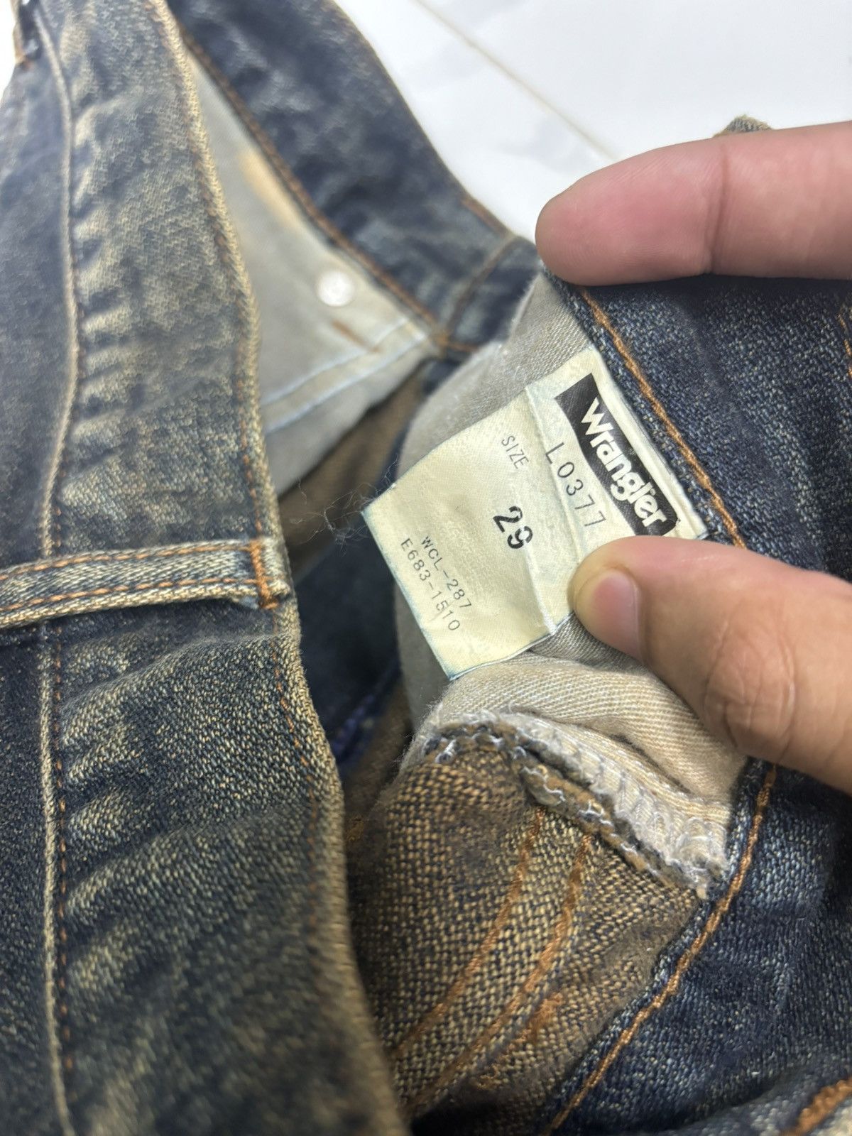If Six Was Nine Flare Jeans Vintage Wrangler Waxed Flare Denim Size US 28 / EU 44 - 11 Thumbnail