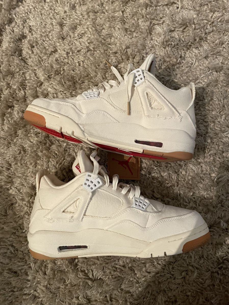 Jordan Brand × Levi's Jordan 4 White Levi Blank Tag sz 9 Size US 9 / EU 42 - 8 Thumbnail