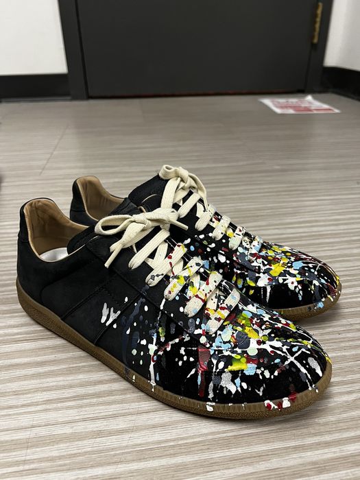 Maison Margiela Maison Margiela Splattered Paint Black Gats | Grailed