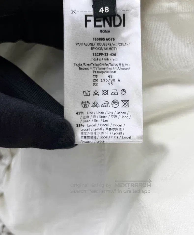Fendi Fendi Double F Monogram Logo Linen Blend Trousers Size US 32 / EU 48 - 4 Thumbnail