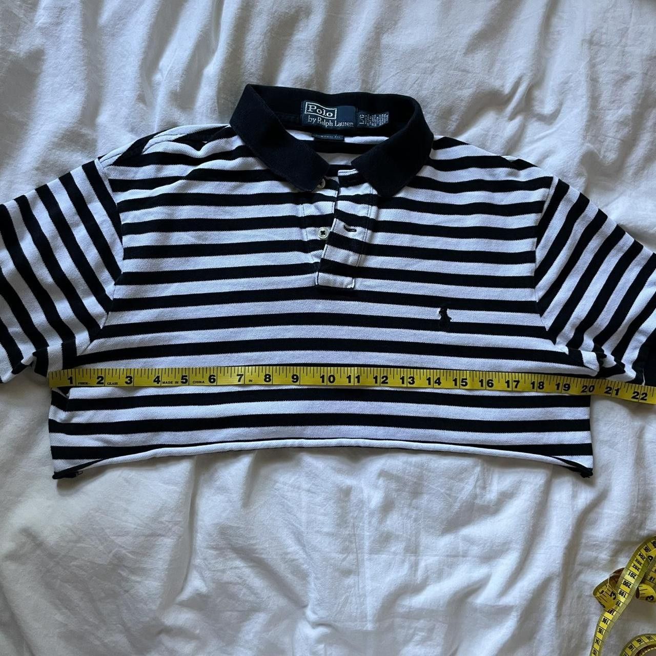 Vintage 90s Cropped Striped Polo Ralph Lauren Top / Polo Shirt Size L / US 10 / IT 46 - 5 Thumbnail