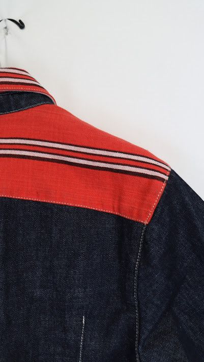 Wales Bonner o1rshd1 Cotonou Denim Shirt in Blue/Red Size US S / EU 44-46 / 1 - 17 Thumbnail