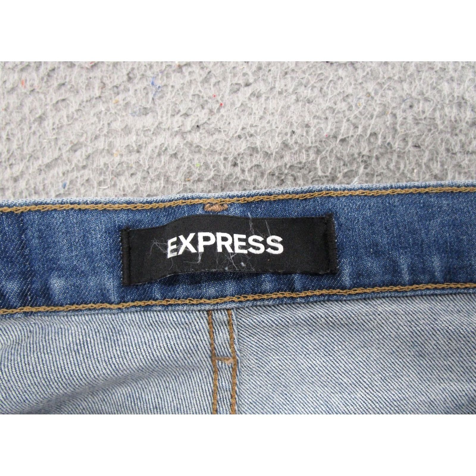 Express Express Jeans High Rise Straight Leg Blue Stretch Denim 4R Womens Size 27" / US 4 / IT 40 - 4 Thumbnail