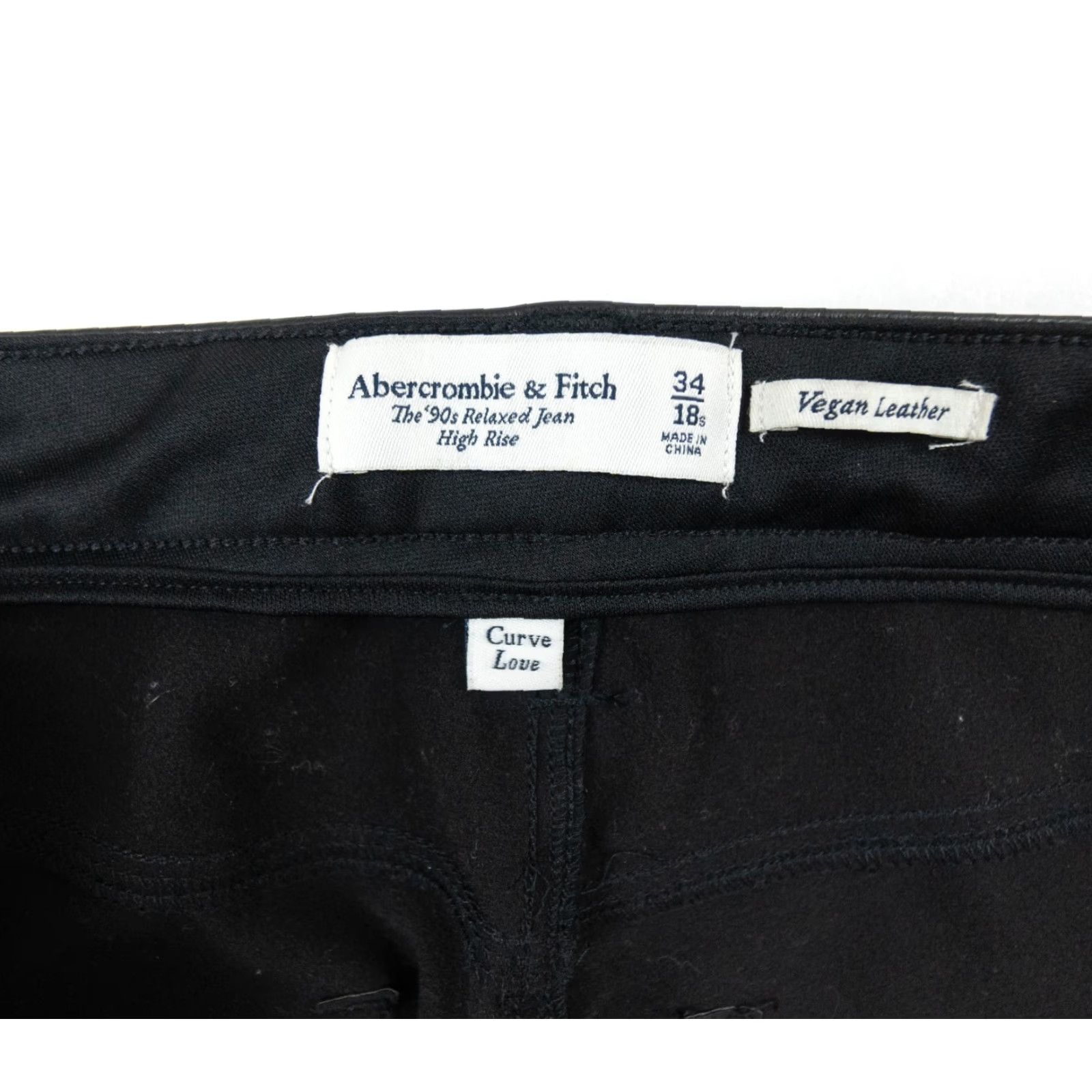 Abercrombie & Fitch Abercrombie & Fitch Women's Cargo Pants 34 Black Vegan Leather Regular Fit Size 24" / US 00 / IT 34 - 6 Thumbnail