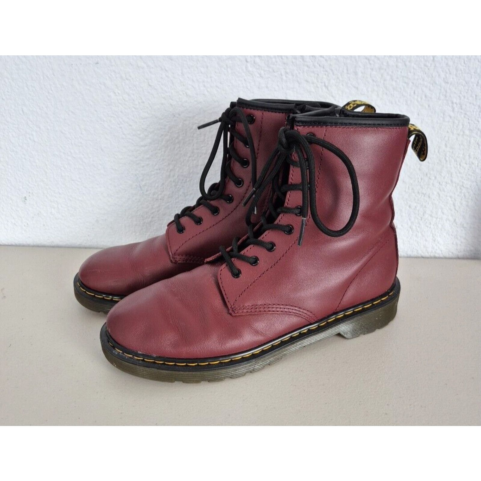 Dr. Martens Dr. Martens 1460 Y Combat Boots Womens US 7 Cherry Red Size US 7 / IT 37 - 3 Thumbnail