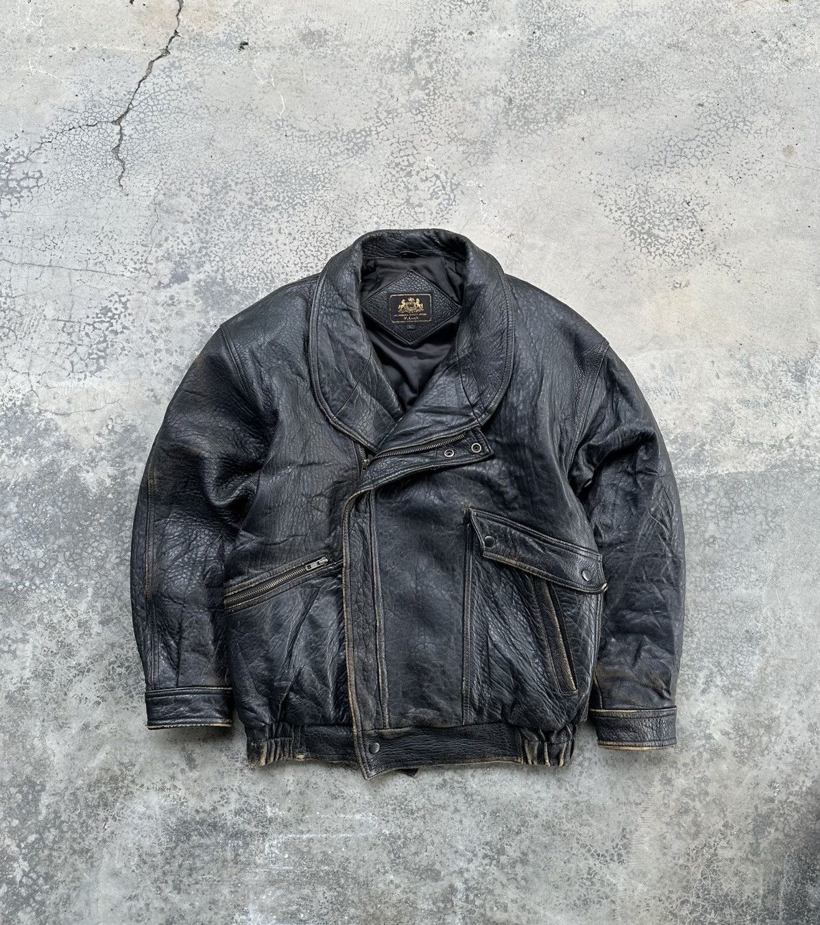 Vintage Vintage V_Luck Double Collar Sheepskin Leather Bomber Jacket Size US L / EU 52-54 / 3 - 1 Thumbnail