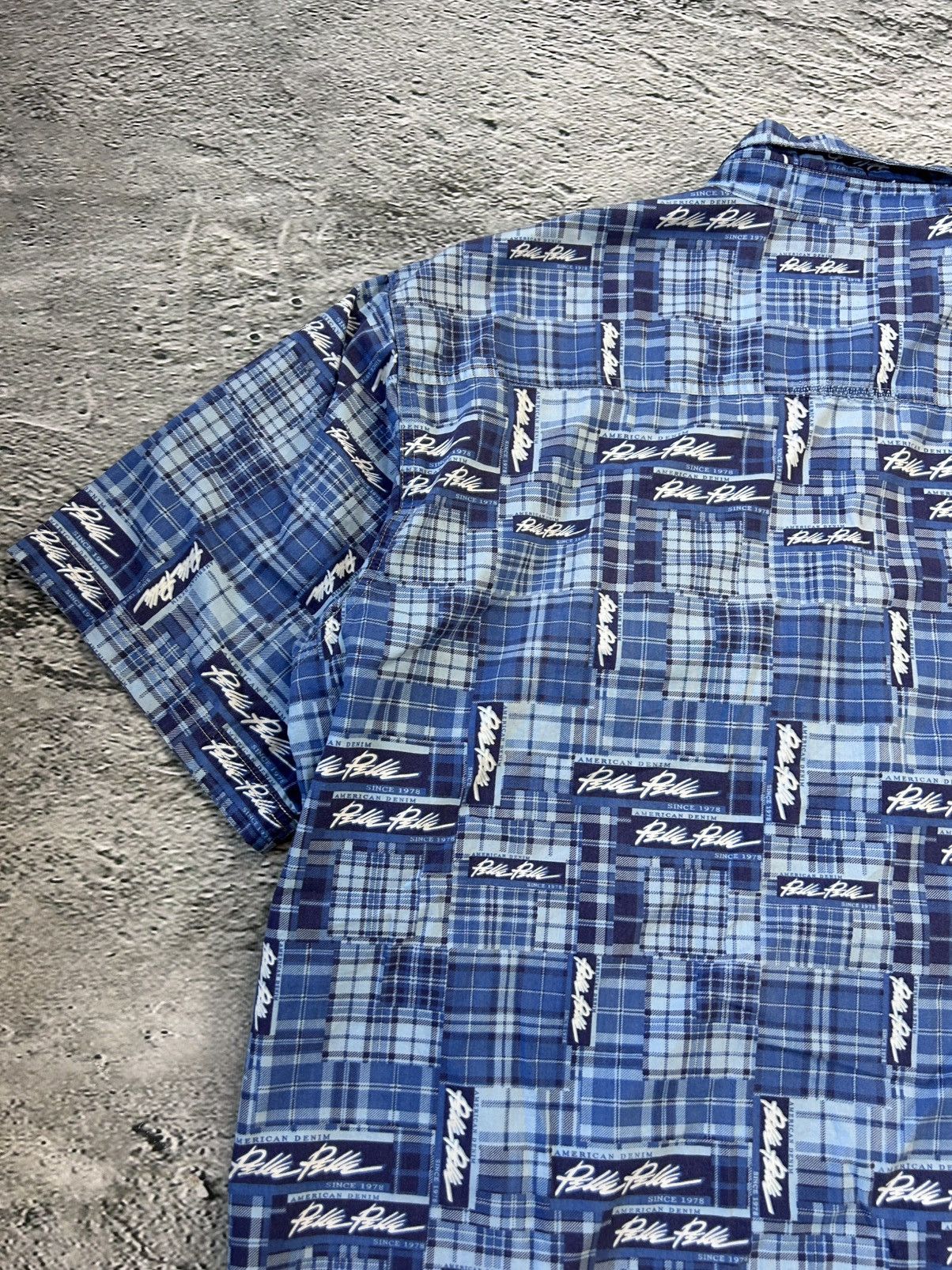 Marc Buchanan × Pelle Pelle × Vintage Pelle Pelle shirt vintagr full print button up blue Size US L / EU 52-54 / 3 - 11 Thumbnail