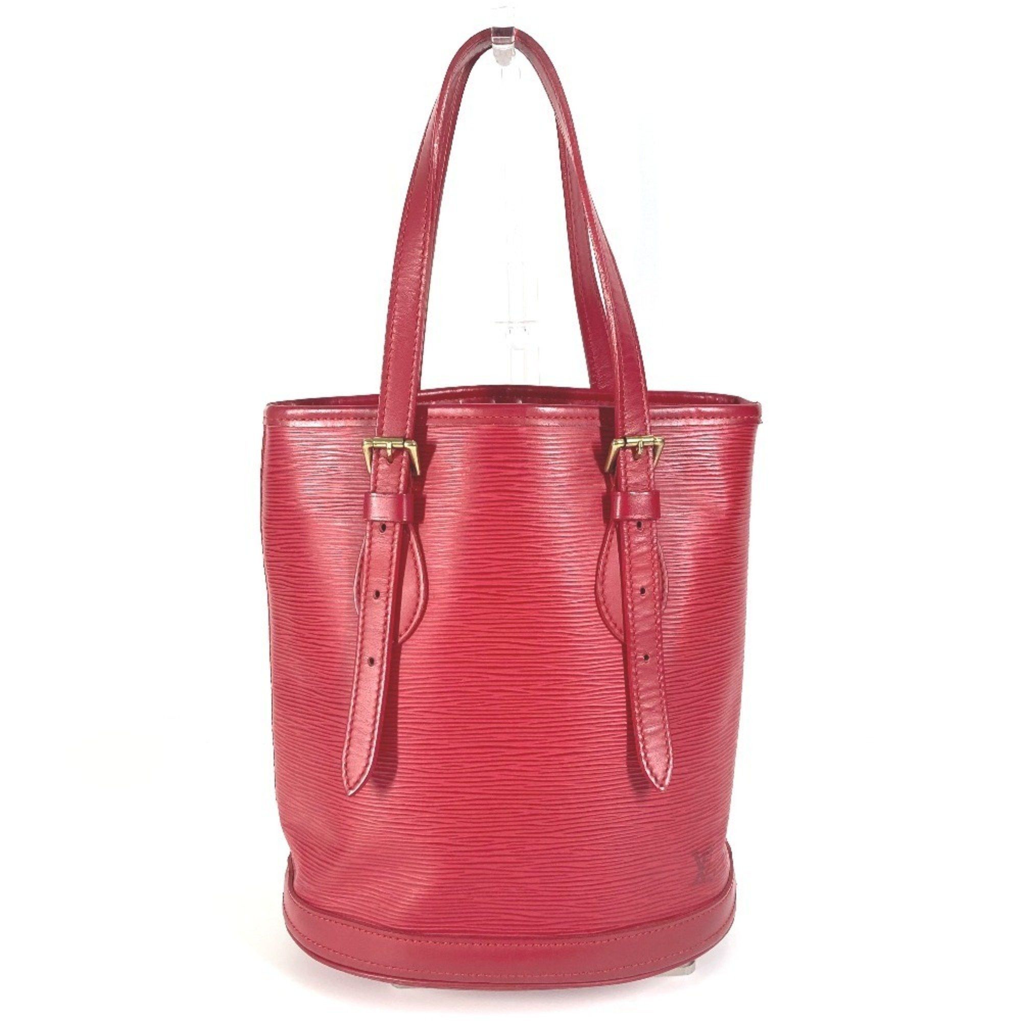 LOUIS VUITTON M5899E Epi Petit Bucket PM Tote Bag/Shoulder Bag in Leather Women's Red