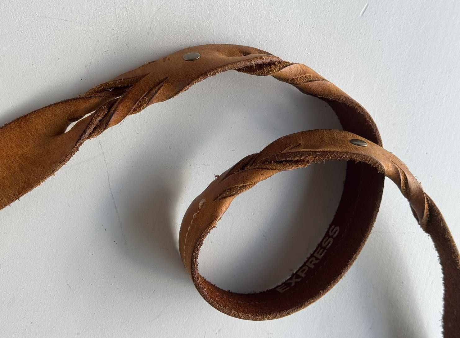 Express Express leather Woven Belt M Size ONE SIZE - 4 Thumbnail