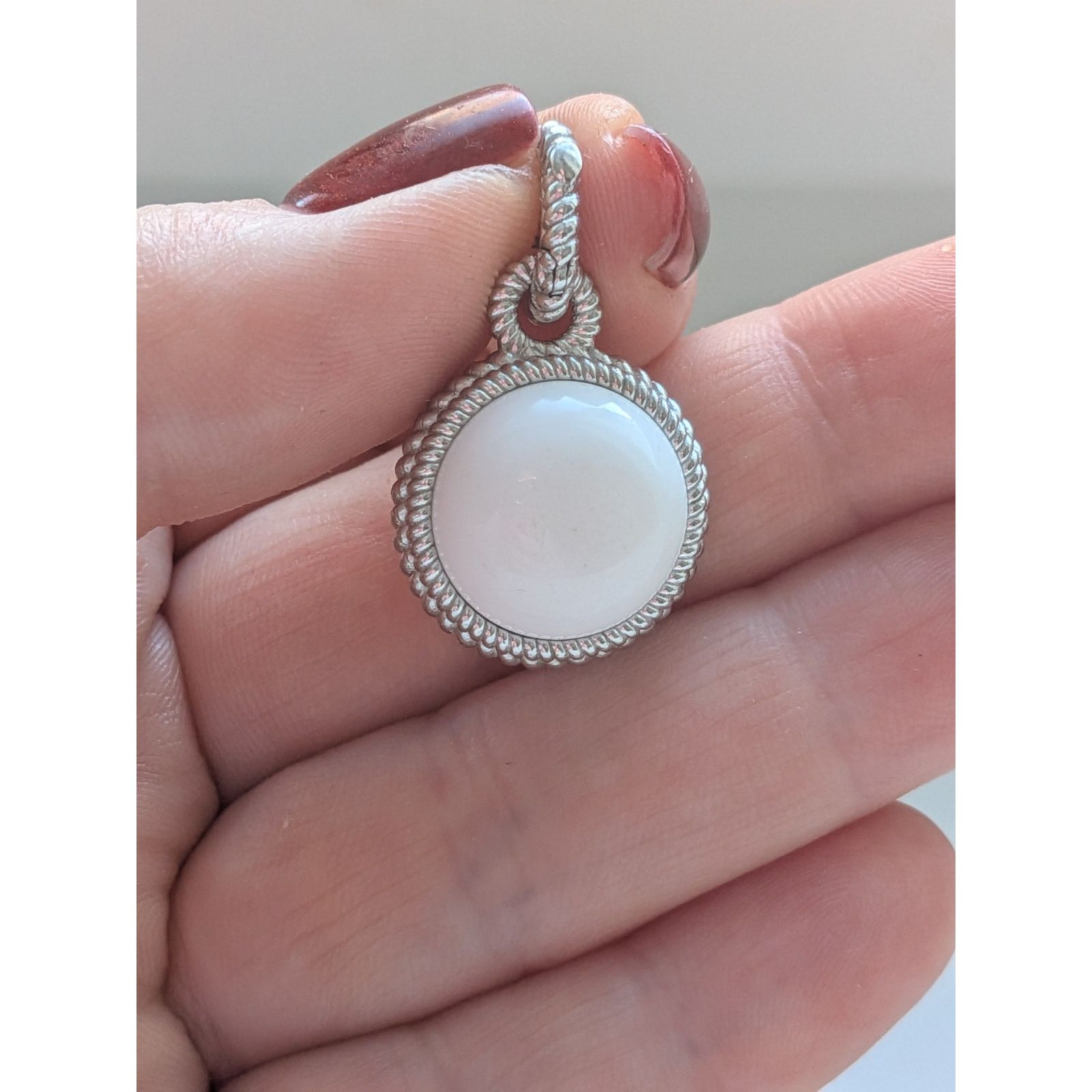 Judith Ripka Judith Ripka White Agate Charm Pendant in Sterling Silver Size ONE SIZE - 3 Thumbnail