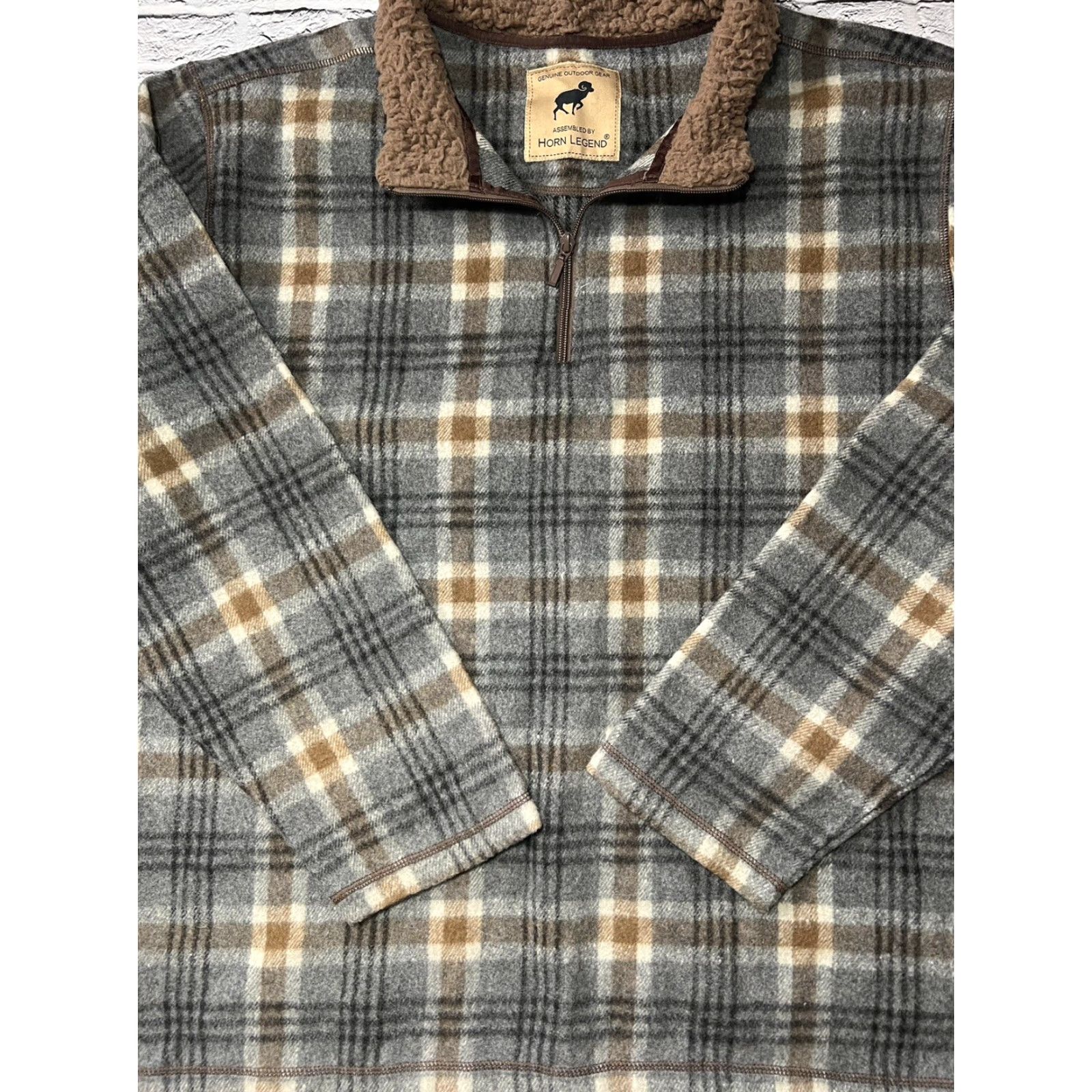 Vintage Horn Legend Jacket Mens Wool Plaid Pullover Shirt Jacket Fleece Collar XL Size US XL / EU 56 / 4 - 3 Thumbnail