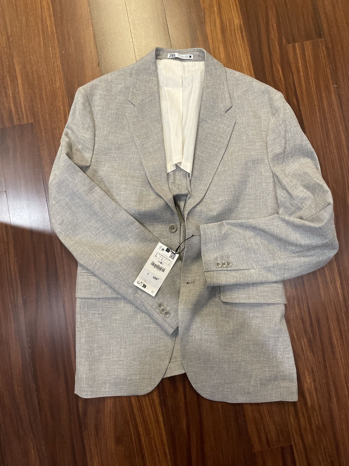 Zara Zara grey blazer jacket Size 42L - 1 Thumbnail