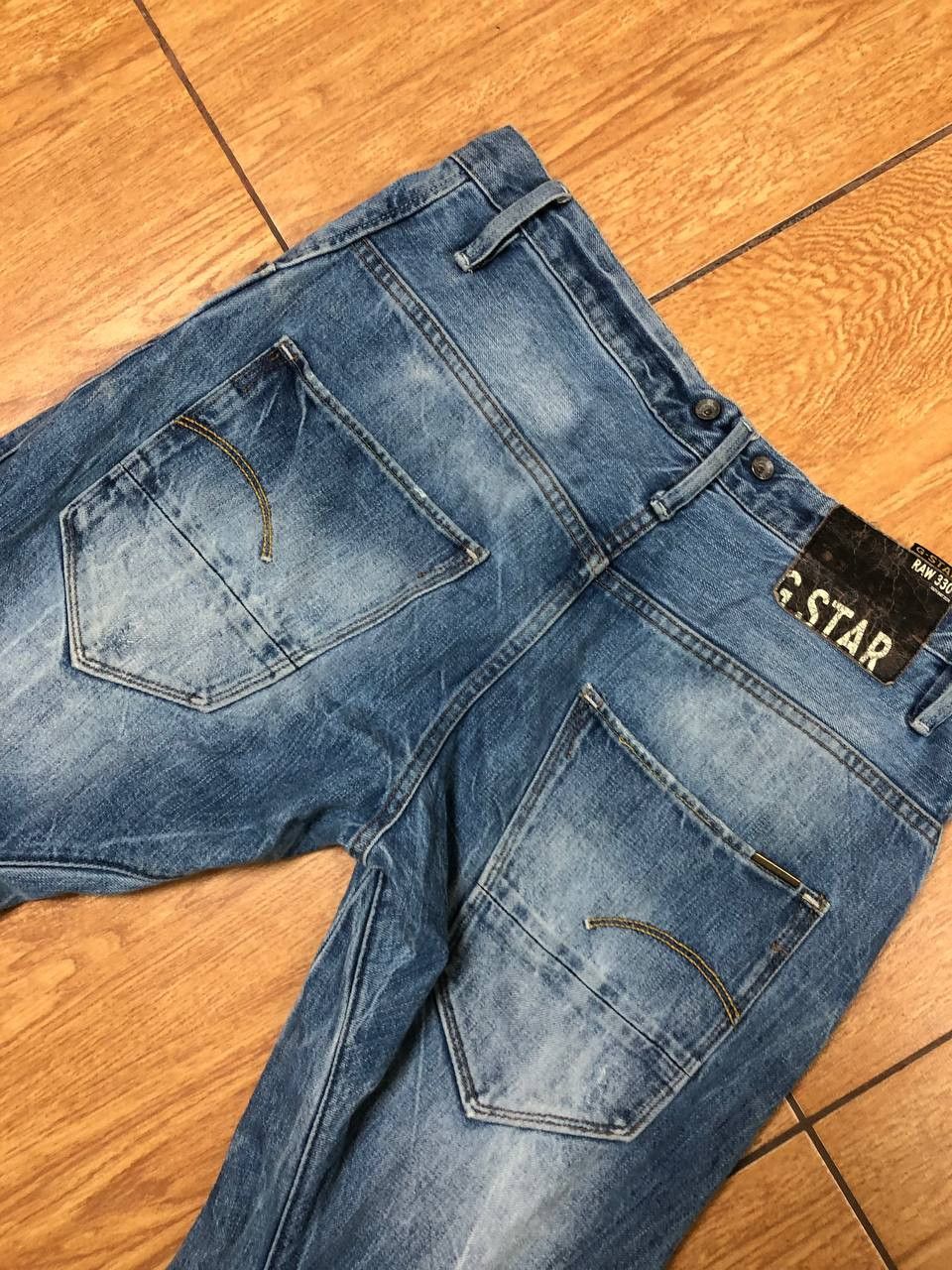 G-Star Crazy Crash Dirty Baggy Faded Jean Japan Avant Garde Style Size US 33 - 2 Thumbnail