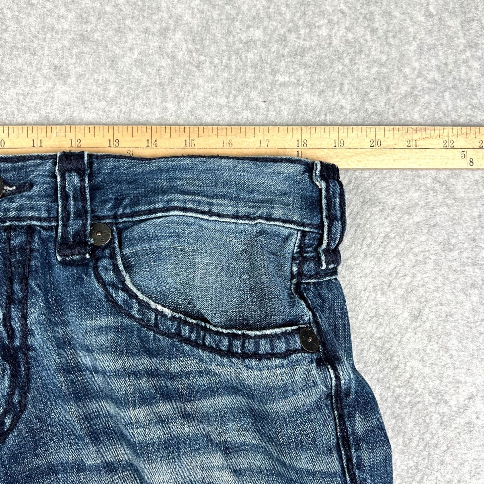 True Religion True Religion Ricky Super T Jeans Mens Relaxed Straight Blue 34x33 Pants Size US 34 / EU 50 - 6 Thumbnail