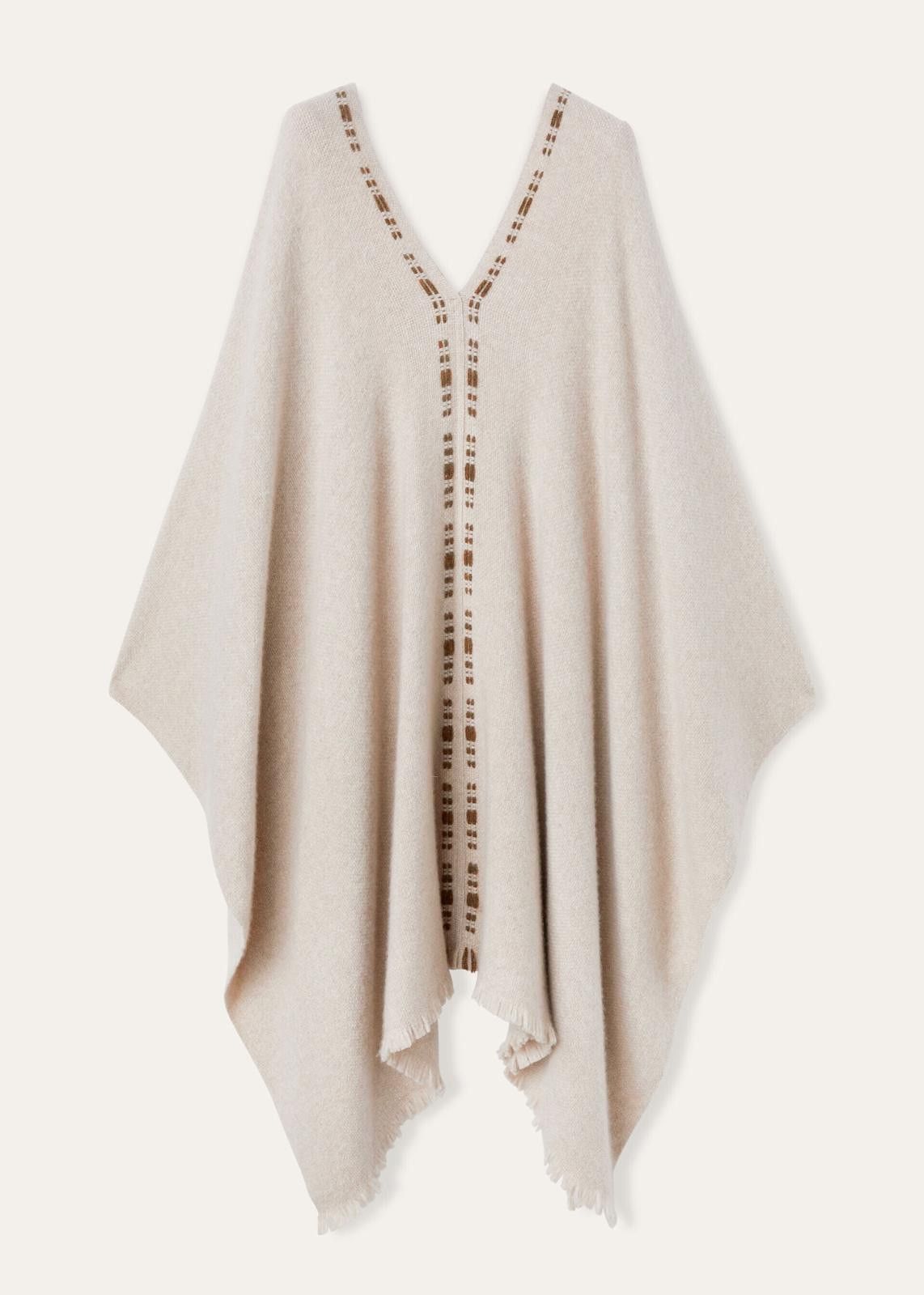 Loro Piana o1srvl11e0125 FAN9272 Size: OS/ Poncho in Beige Size ONE SIZE - 1 Thumbnail