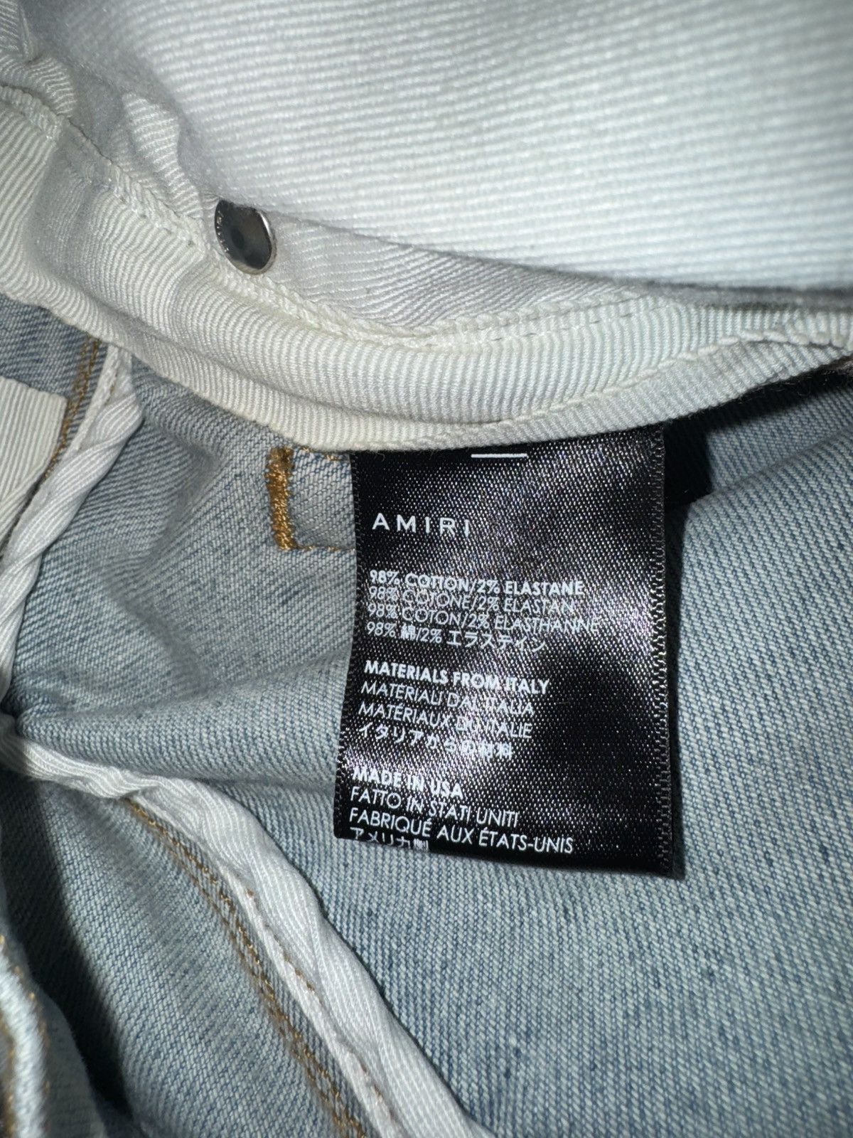 Amiri Amiri Jeans, Size 34 grey with white bleach splatters. Size US 34 / EU 50 - 6 Thumbnail