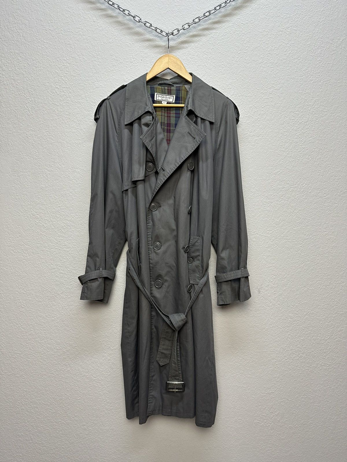 Vintage Rare🔥🔥 Yves Saint Laurent Trench Coat YSL Vintage Archival Size US L / EU 52-54 / 3 - 1 Thumbnail
