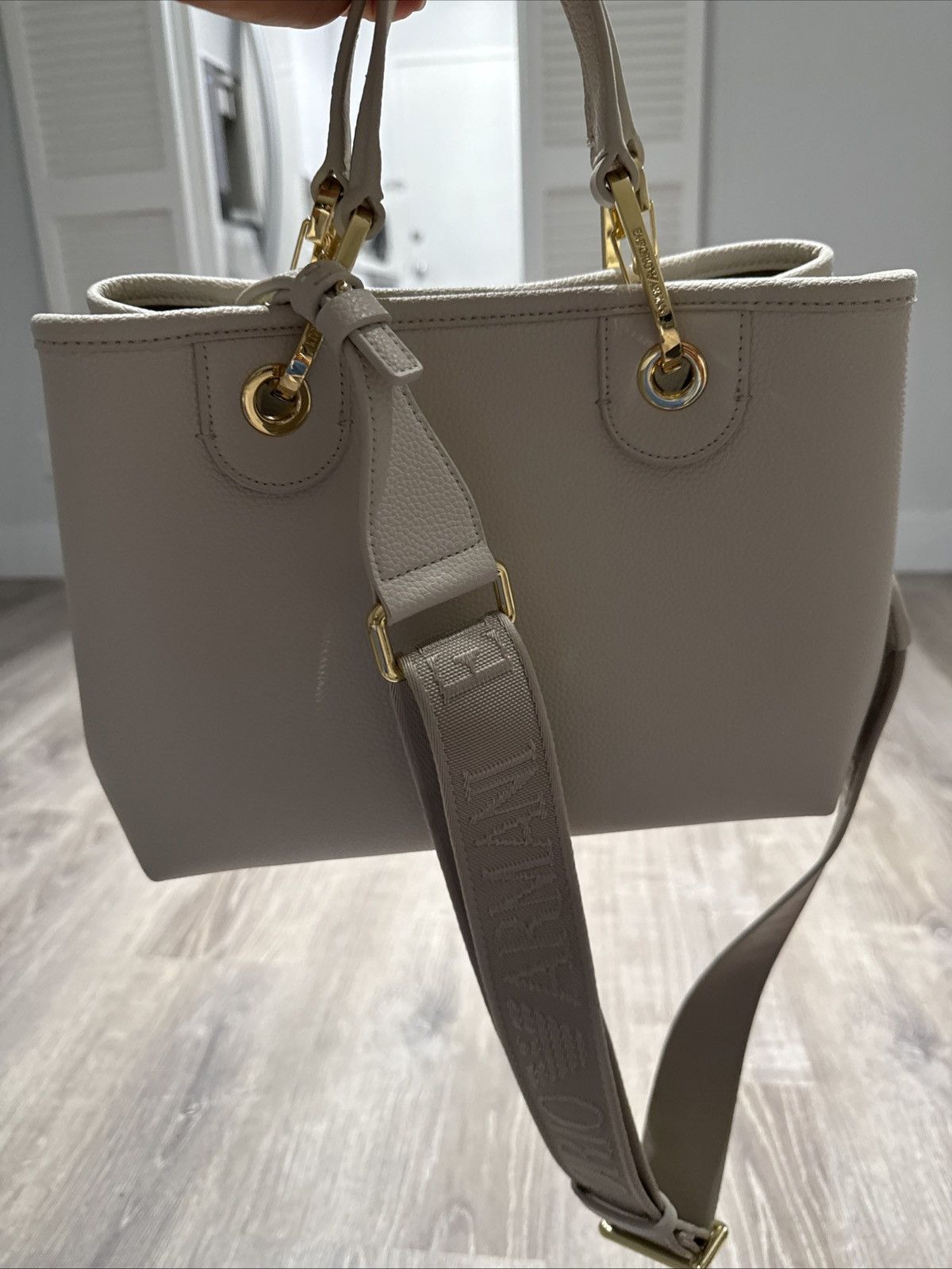 Emporio Armani Emporio Armani Cream Mini Bag with Gold Accents Size ONE SIZE - 4 Thumbnail