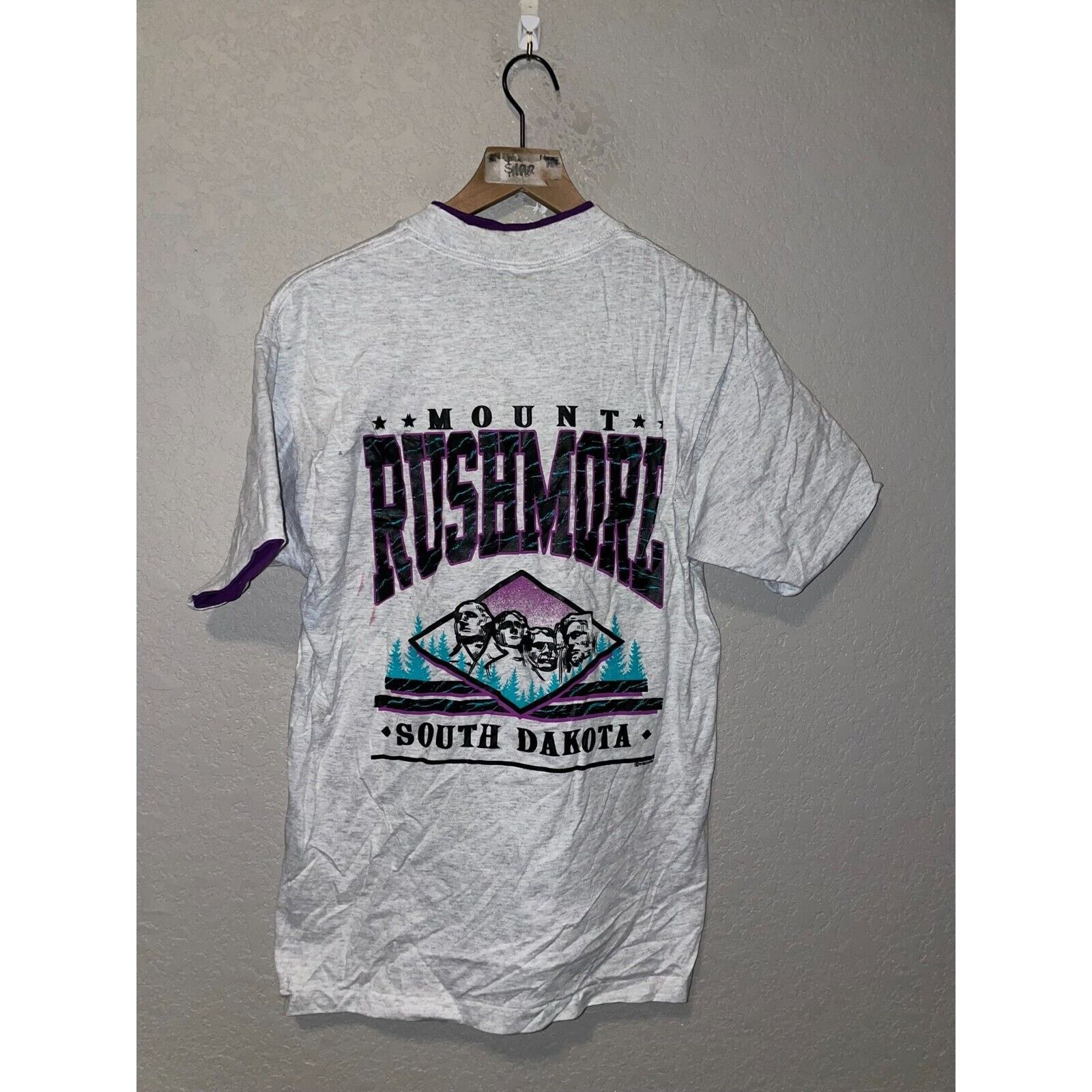 Signal Sport Vintage Mount Rushmore Shirt South Dakota Gray Purple Tee M Size US M / EU 48-50 / 2 - 11 Thumbnail