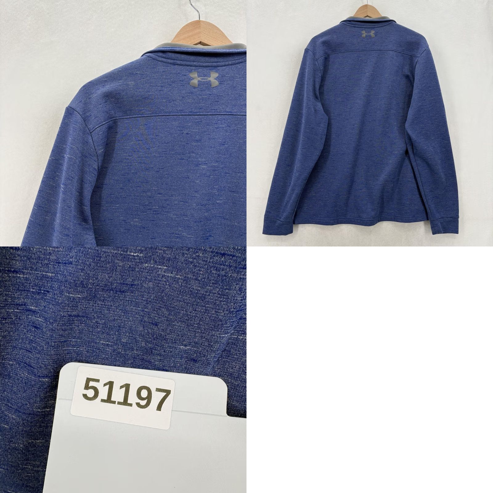 Under Armour Under Armour ColdGear Pullover Mens XL Blue 1/4 Zip Thermal Mock Neck Fleece Sweatshirt Size US XL / EU 56 / 4 - 9 Thumbnail