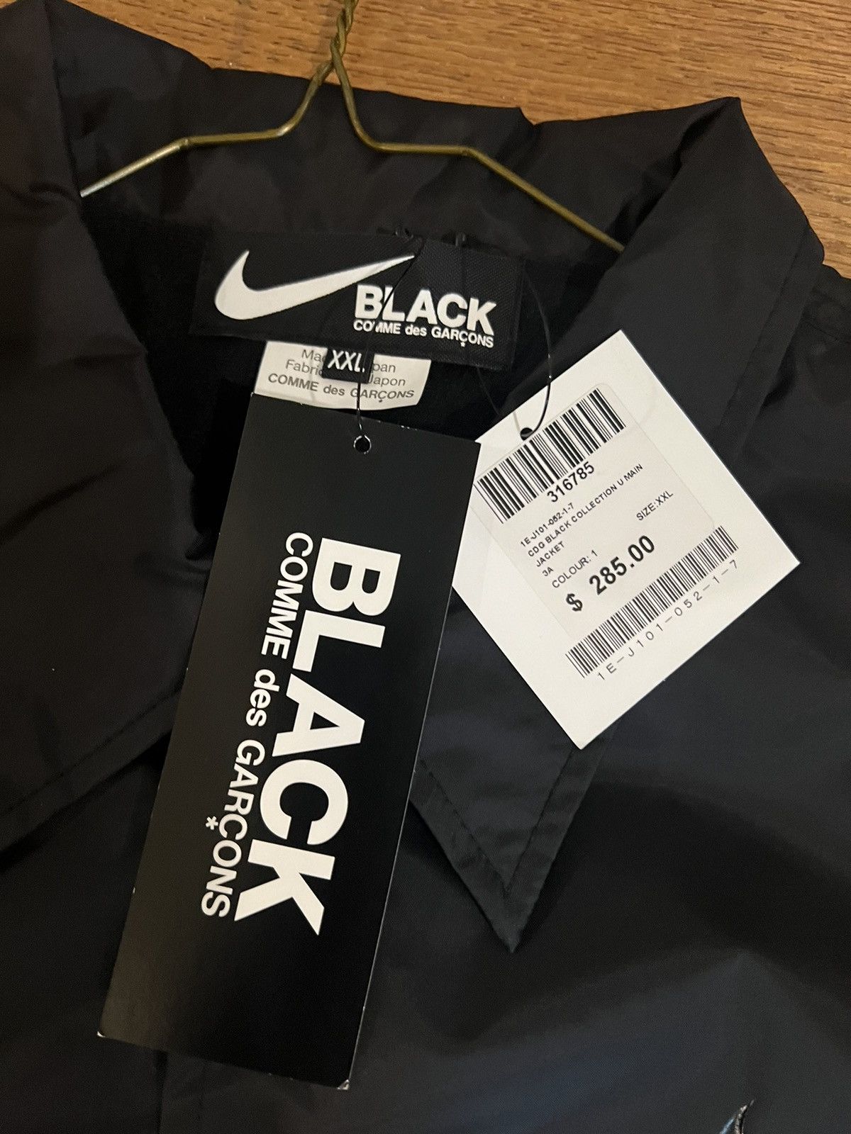 Comme des Garcons Black × Nike CDG Black Nike Country Lined Coaches Jacket Size US XXL / EU 58 / 5 - 4 Thumbnail