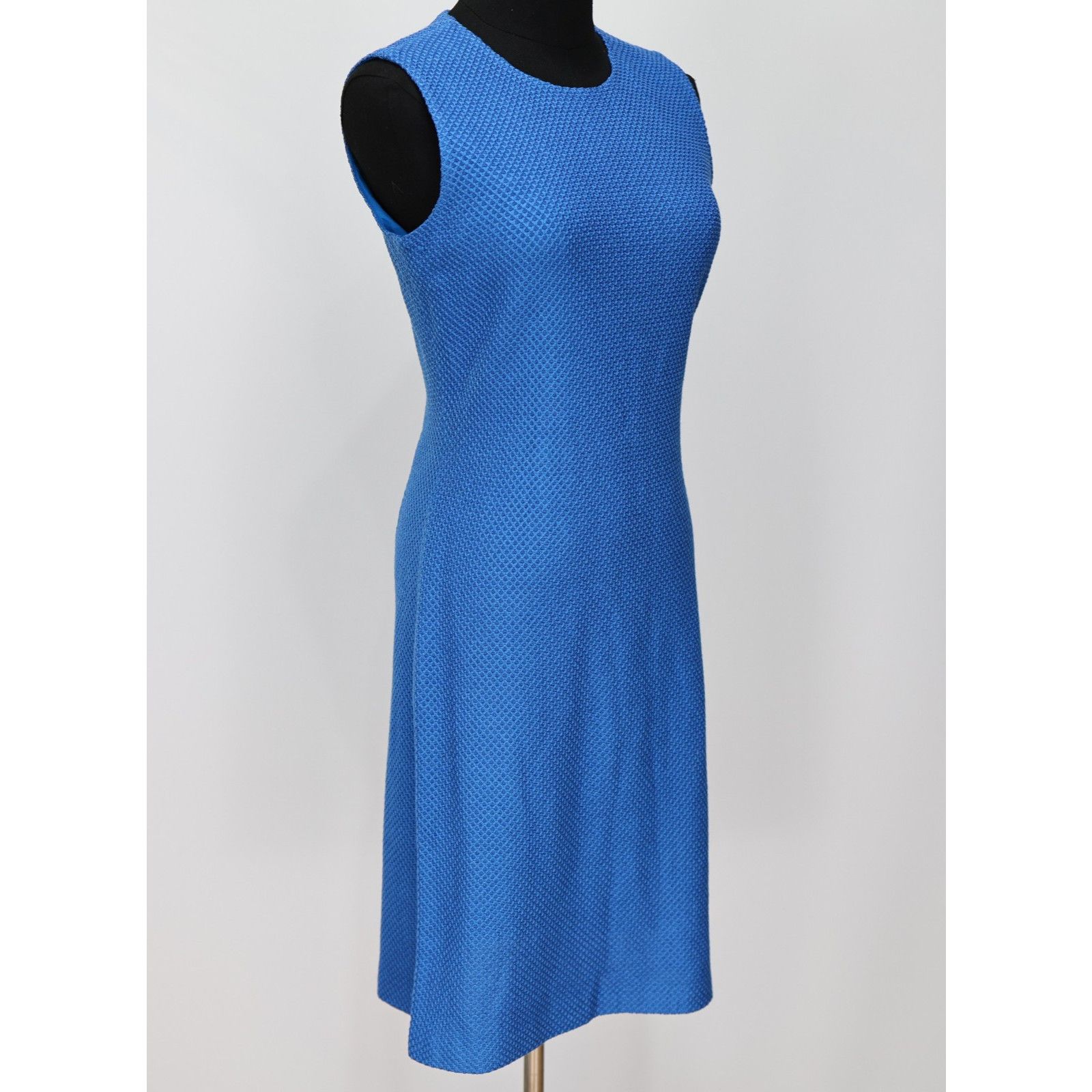 St. John ST. JOHN Blue Honeycomb Sheath Modern Classic Dress Size 2 Size XS / US 0-2 / IT 36-38 - 2 Thumbnail