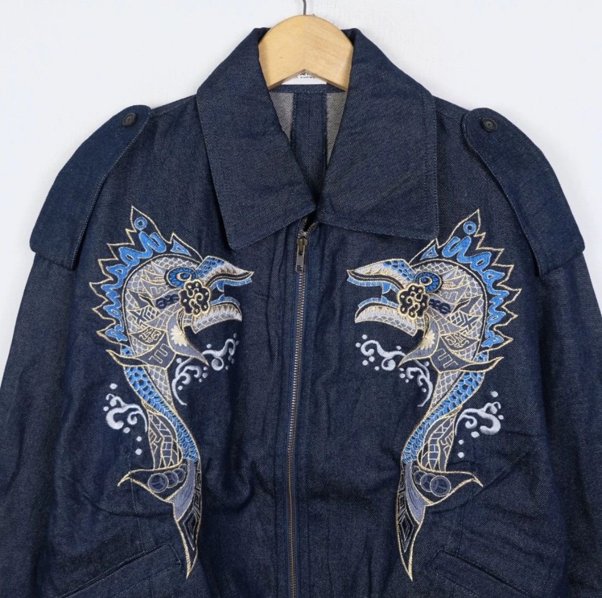 Japanese Brand × Kansai Yamamoto Kansai Yamamoto Denim Sukajan Jacket Size US M / EU 48-50 / 2 - 2 Thumbnail