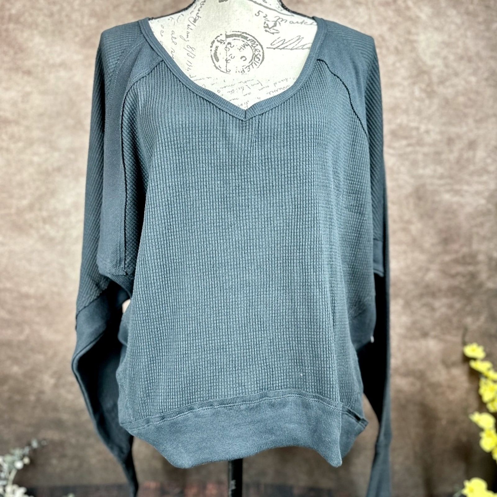 Free People Free People Santa Clara Ribbed Oversized Charcoal Black S Size S / US 4 / IT 40 - 5 Thumbnail
