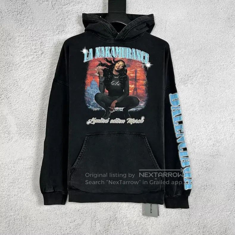 Balenciaga Balenciaga Female Movie Star Poster Washed Black Hoodie Size US S / EU 44-46 / 1 - 1 Thumbnail