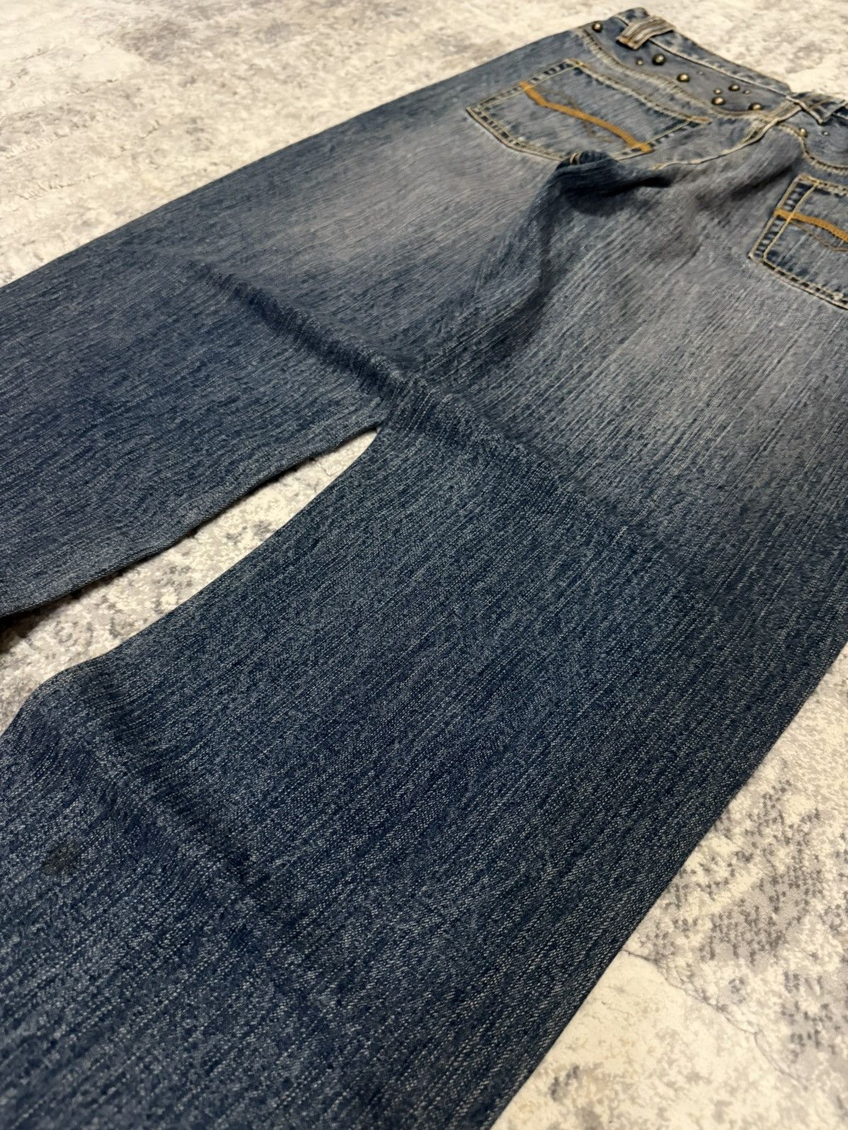 Japanese Brand Amore puro Artisanal Studded Distressed Baggy Jeans Size US 32 / EU 48 - 20 Thumbnail
