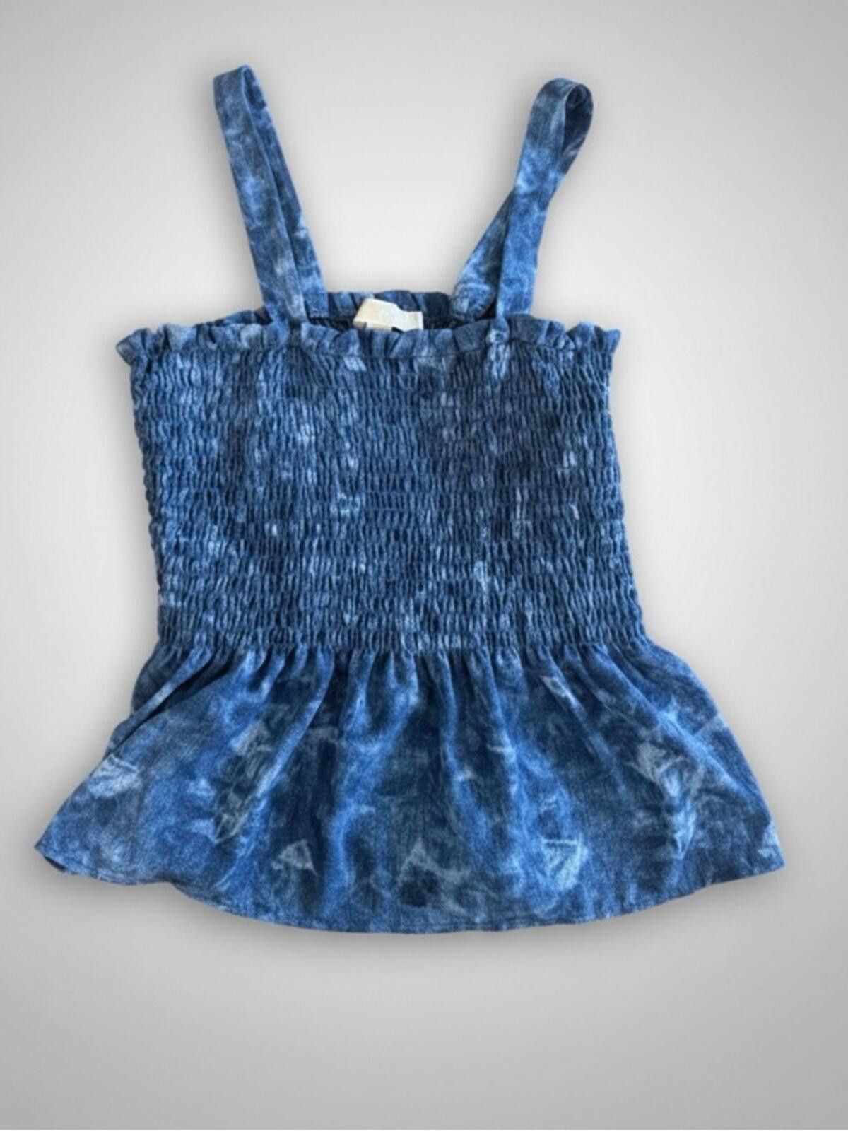 Michael Kors Michael Kors Blue Smocked Tank Top Size L / US 10 / IT 46 - 1 Thumbnail