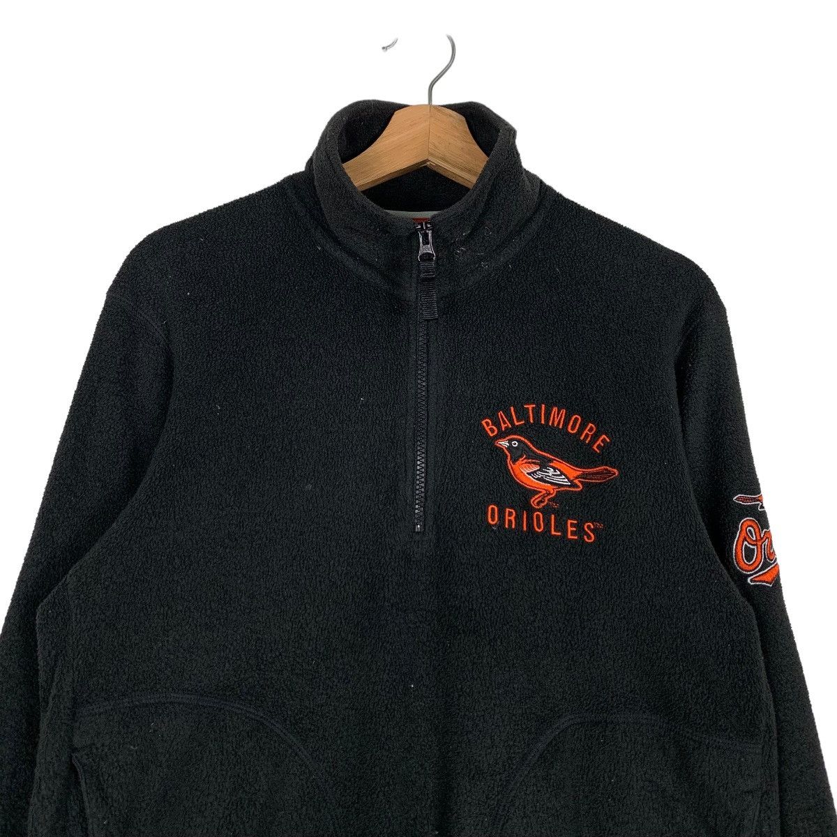 MLB BALTIMORE ORIOLES Big Logo HalfZip Pullover Fleece #0609-C28 Size US M / EU 48-50 / 2 - 2 Thumbnail