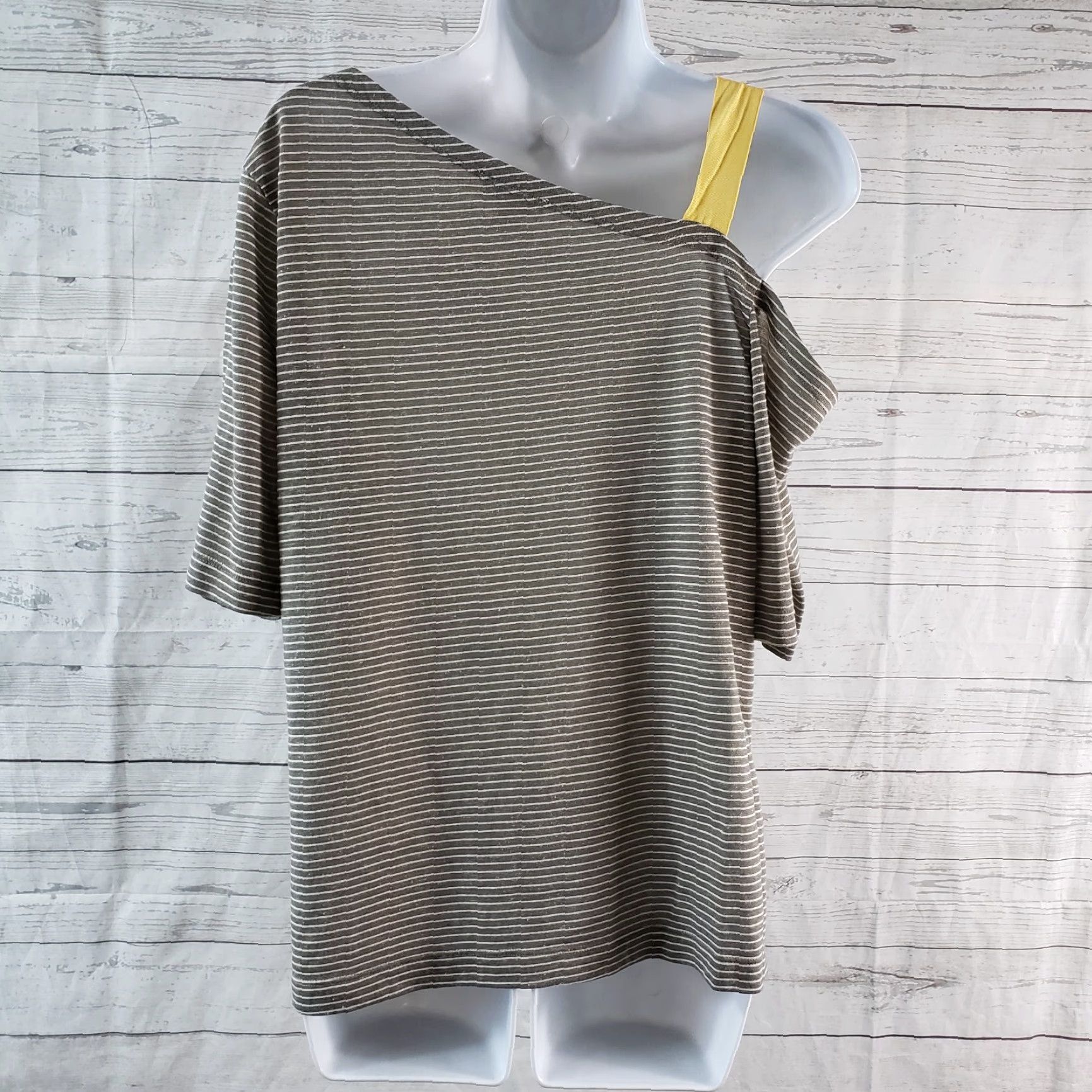 Vintage Sundance Womens Myra Tee M Gray Striped Half Sleeves Shirt Womens Gray Size M / US 6-8 / IT 42-44 - 4 Thumbnail