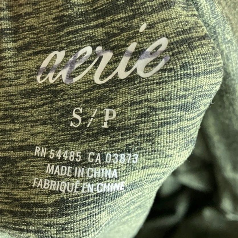 Vintage Aerie Womens Pants Heathered Green Fold Over Pull On high Rise Joggers Stretch S Size 28" / US 6 / IT 42 - 4 Thumbnail