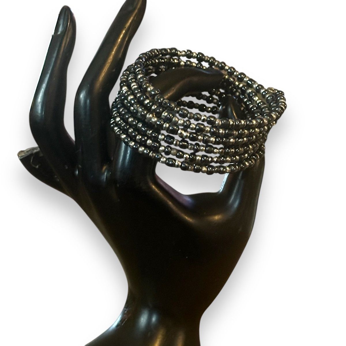 Other Black and silver bead wrap coil bracelet Size ONE SIZE - 2 Thumbnail