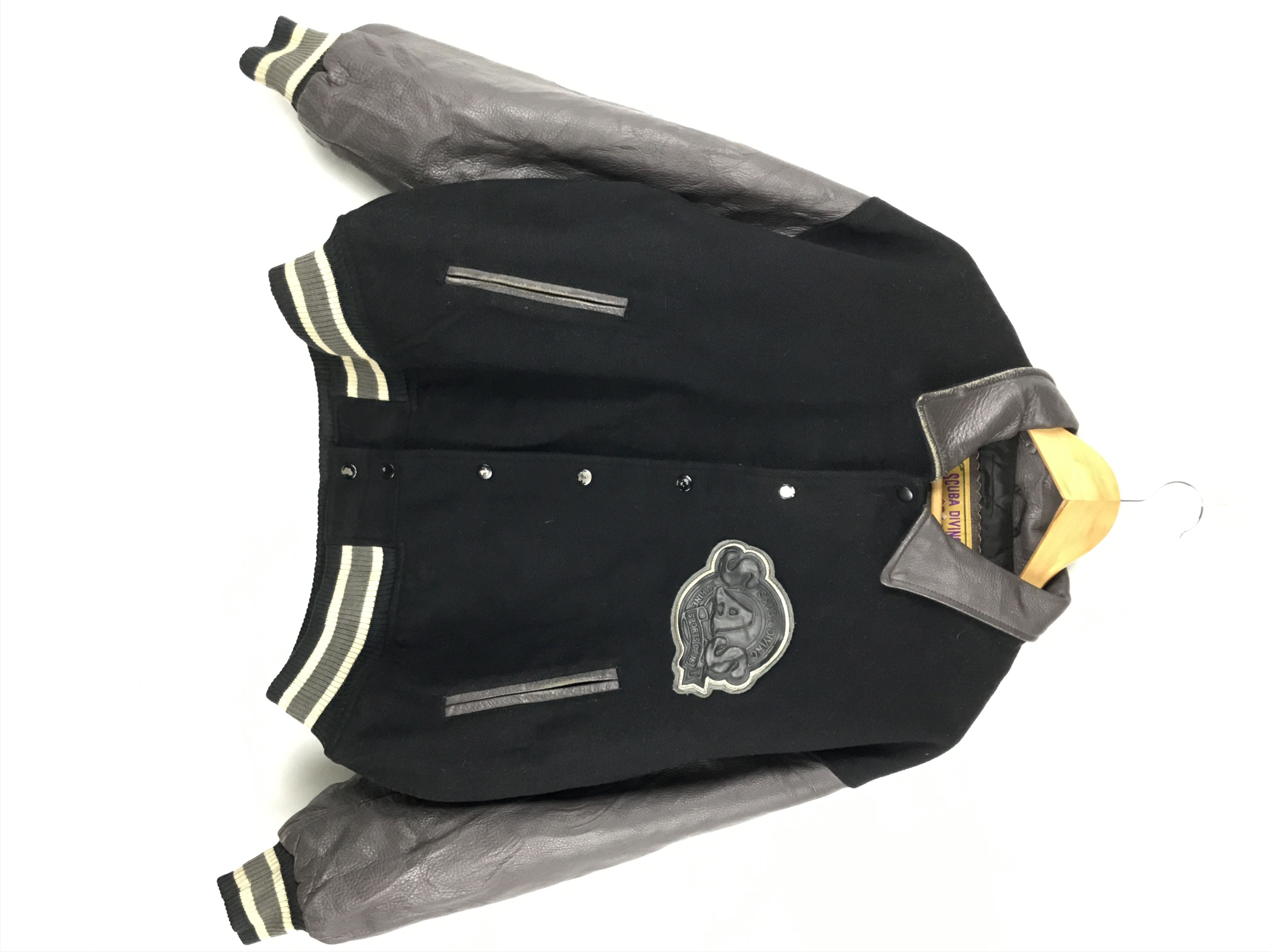 image of Vintage Sas Scuba Diving Varsity Jacket in Black, Men's (Size Medium)