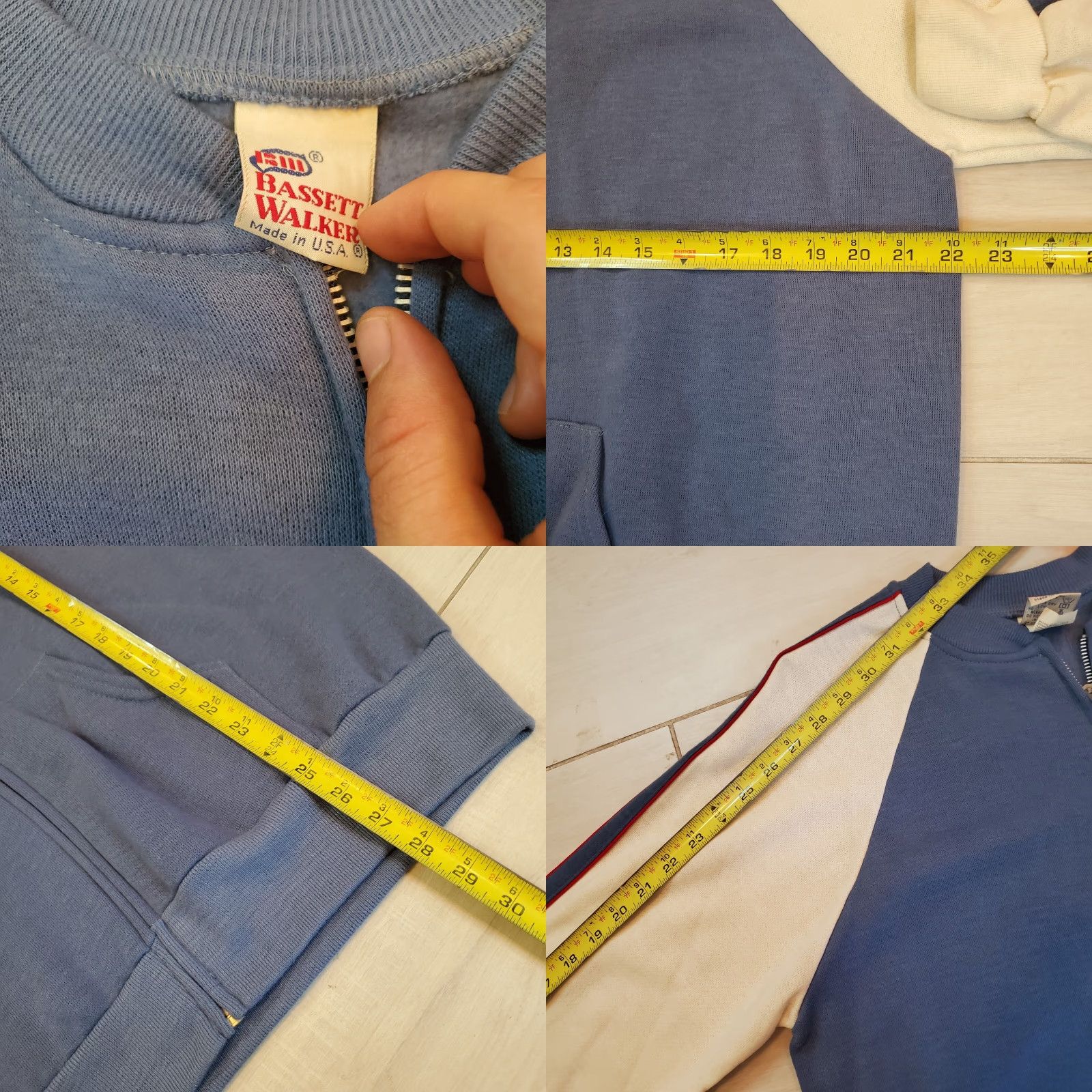 Vintage Bassett Walker Sweatshirt Mens Large Blue Raglan Full Zip Size US L / EU 52-54 / 3 - 8 Thumbnail